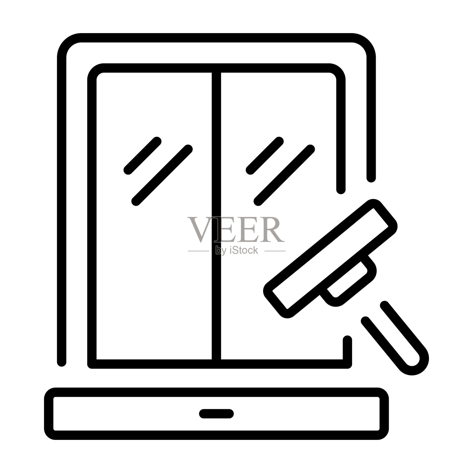 窗户清洁插画图片素材