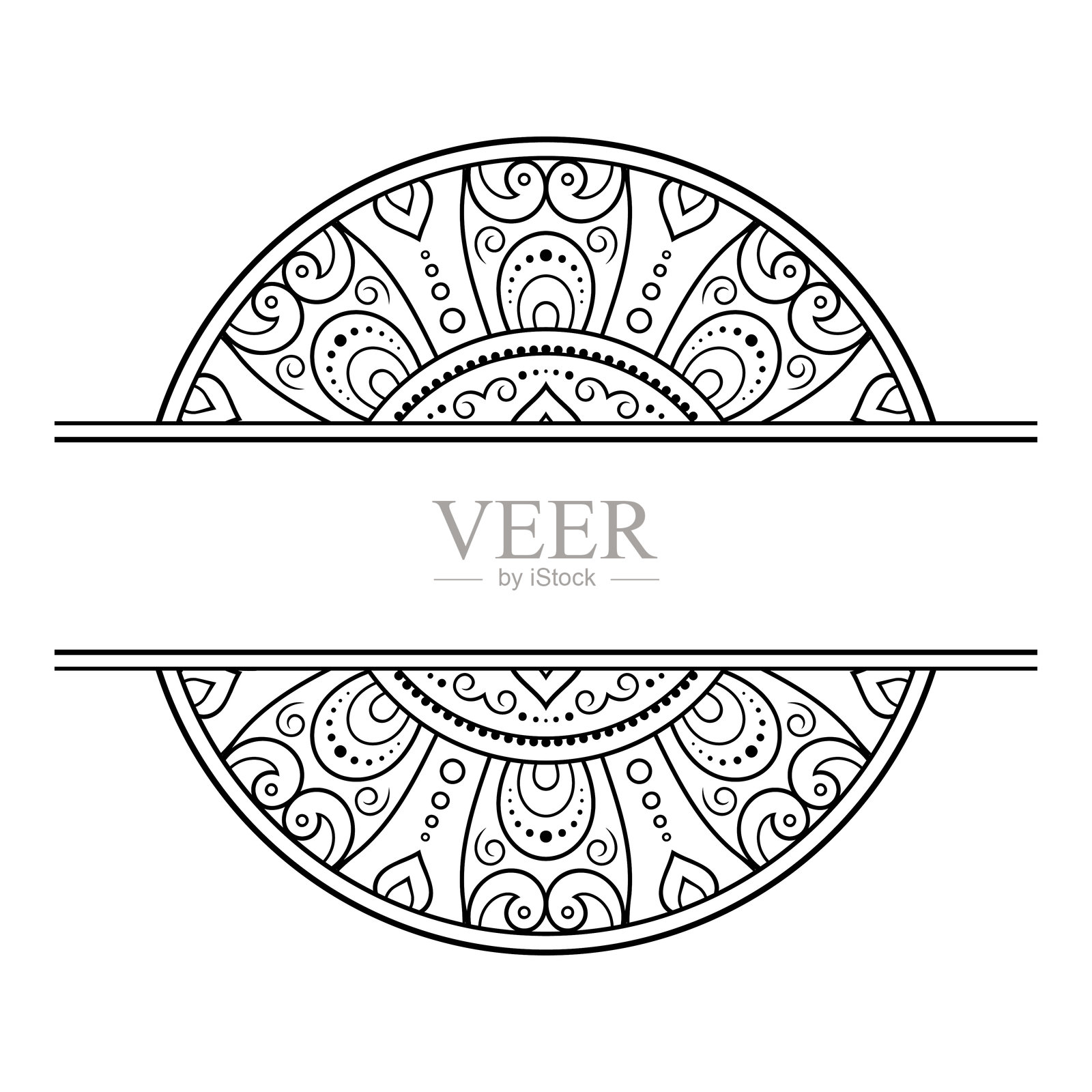 东方式框架。装饰性图案采用海娜纹身风格，适用于书籍、笔记本、箱子、杂志、明信片和文件夹的封面装饰。梅赫迪风格的花卉边框。插画图片素材