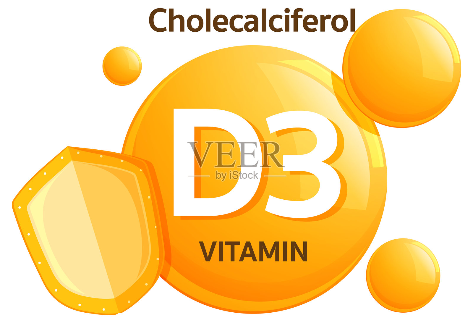 维生素D3胆钙化醇补充剂矢量插图插画图片素材