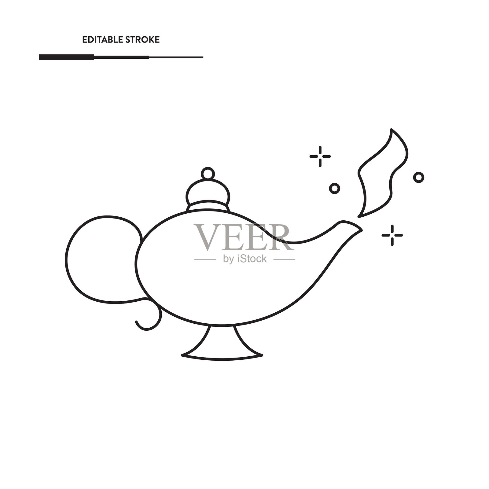 魔法灯图标矢量设计。插画图片素材