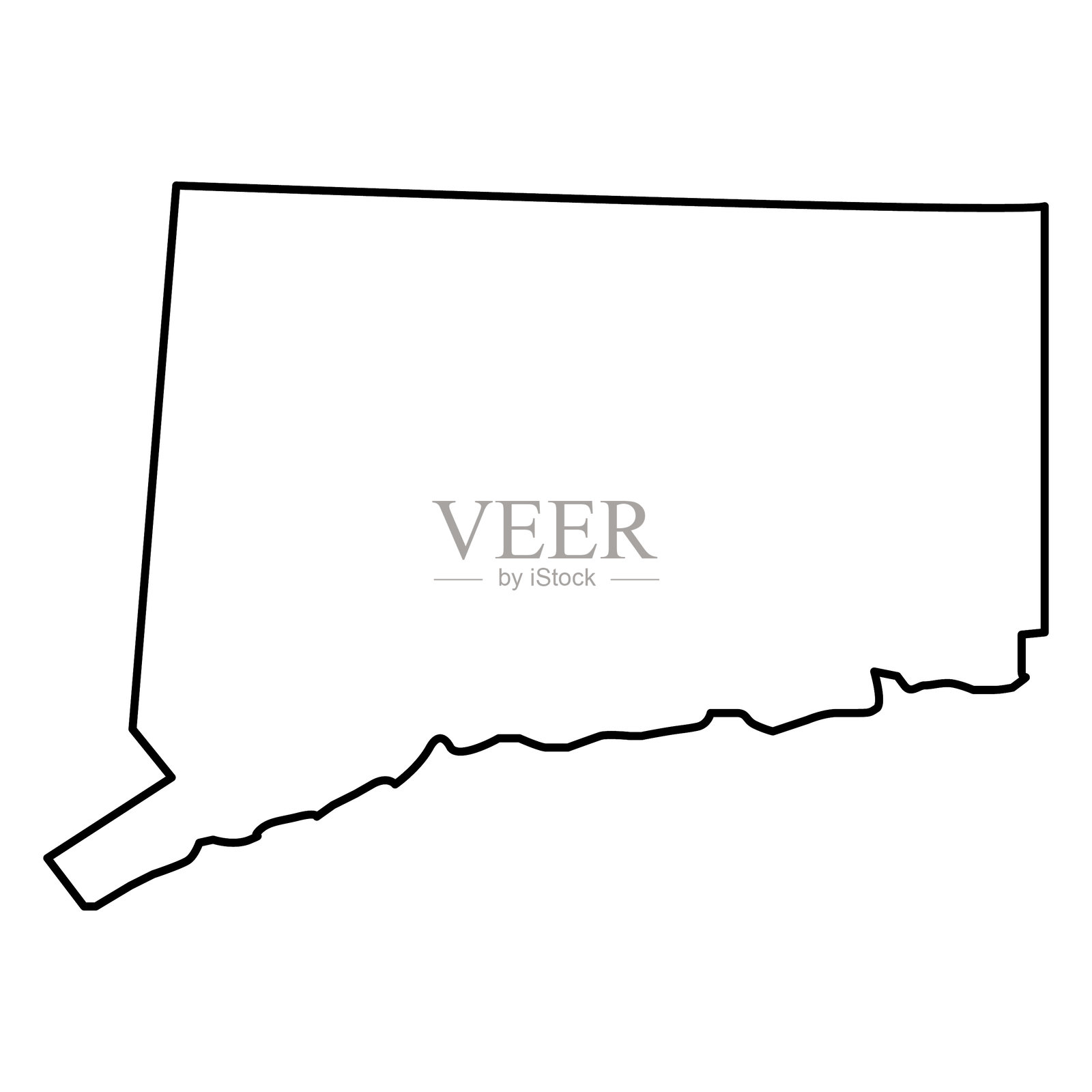 康涅狄格州地图插画图片素材