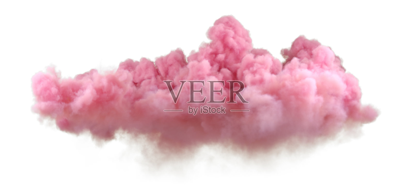 黄昏气氛，情绪化的云朵在白色背景上的3D渲染照片摄影图片