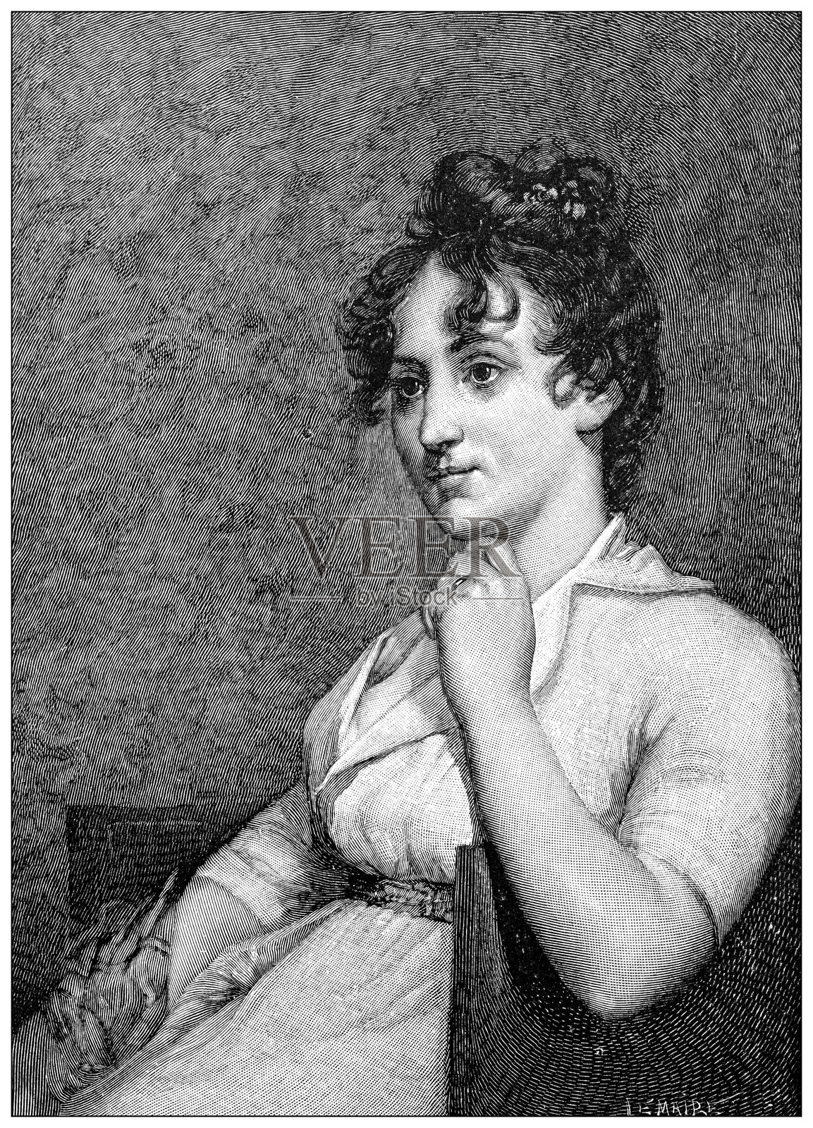 乔治·华盛顿的继孙女，埃莉诺·帕克·卡斯蒂斯插画图片素材