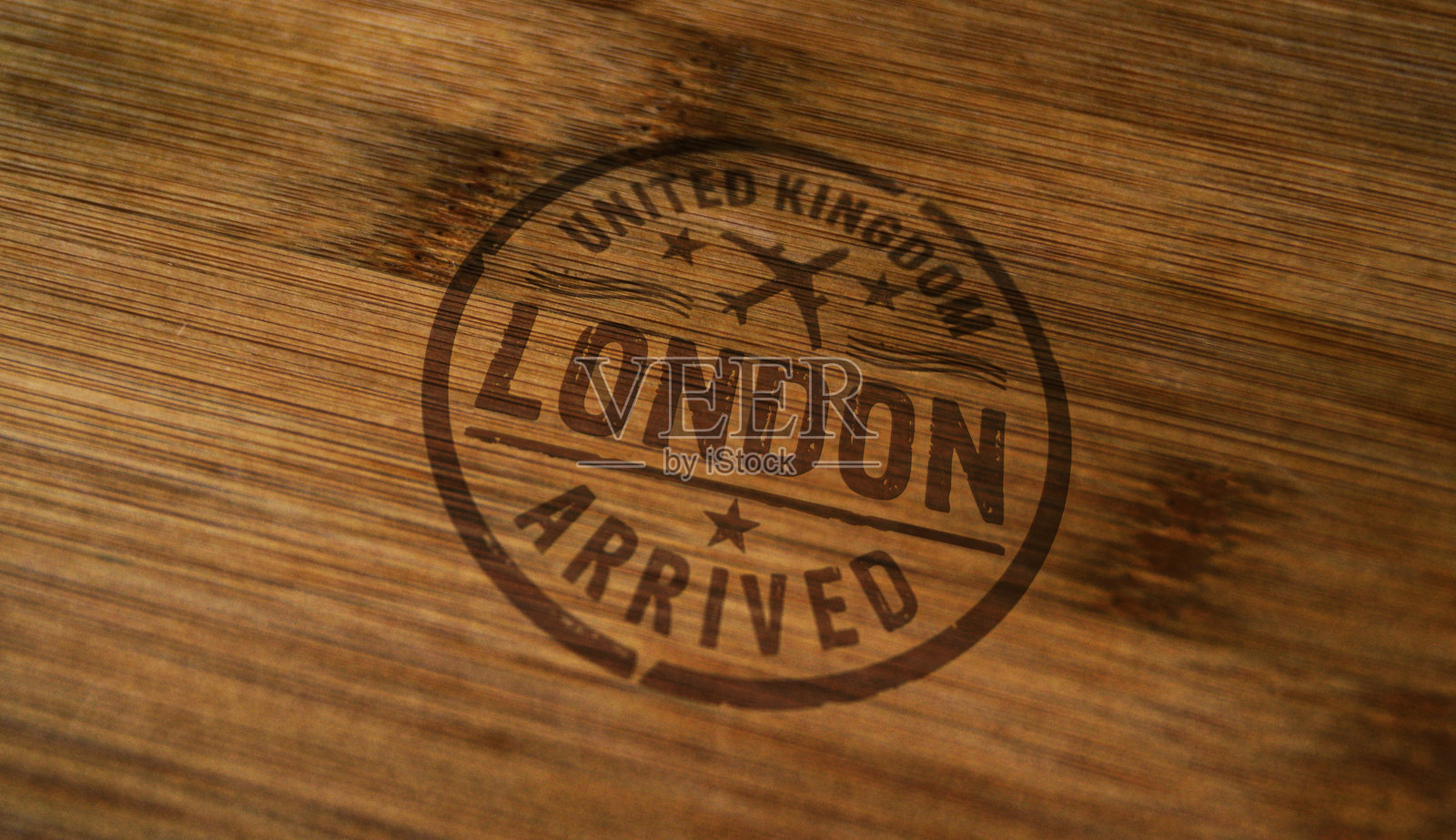 伦敦英格兰到达印章和盖章照片摄影图片