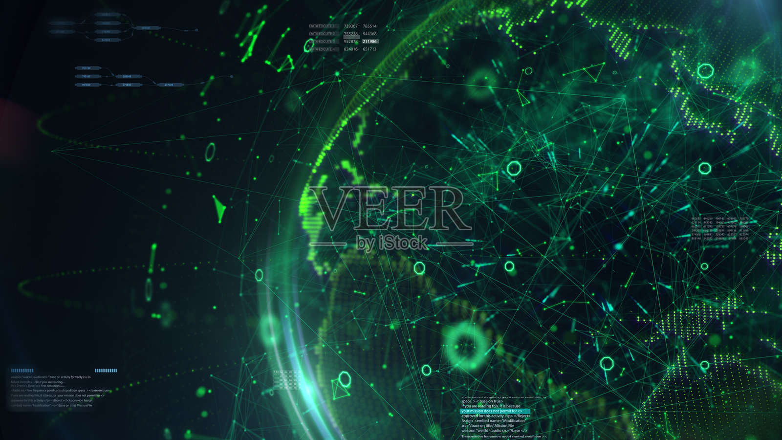 技术数字地球旋转3D电信信号传输概念。全球网络连接插图背景照片摄影图片