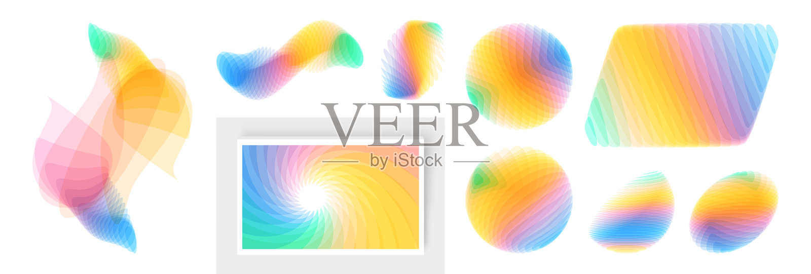 各种重叠元素的组合。抽象几何设计。用于横幅、海报、宣传单或传单的矢量插图。插画图片素材