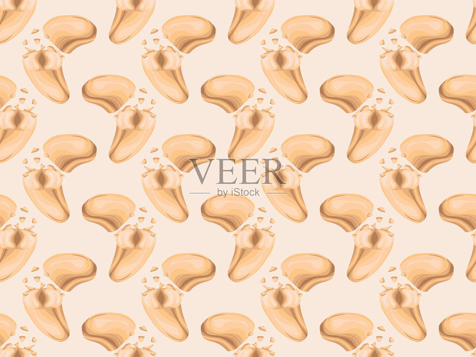 坚果烘焙卡通商业收获图标扁平素食腰果细节生腰果插画图片素材