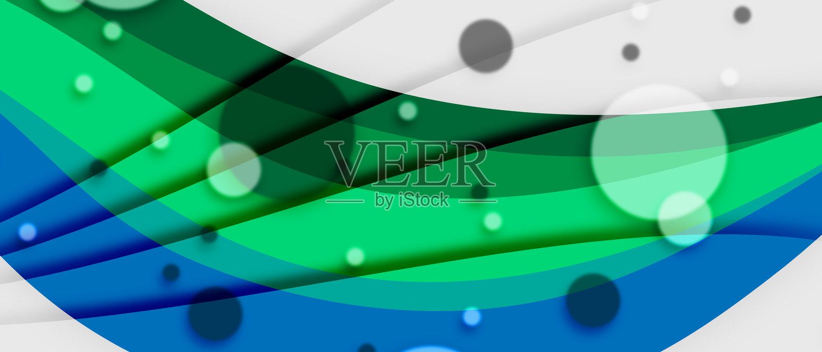 灰色背景上的绿色和蓝色线条插画图片素材