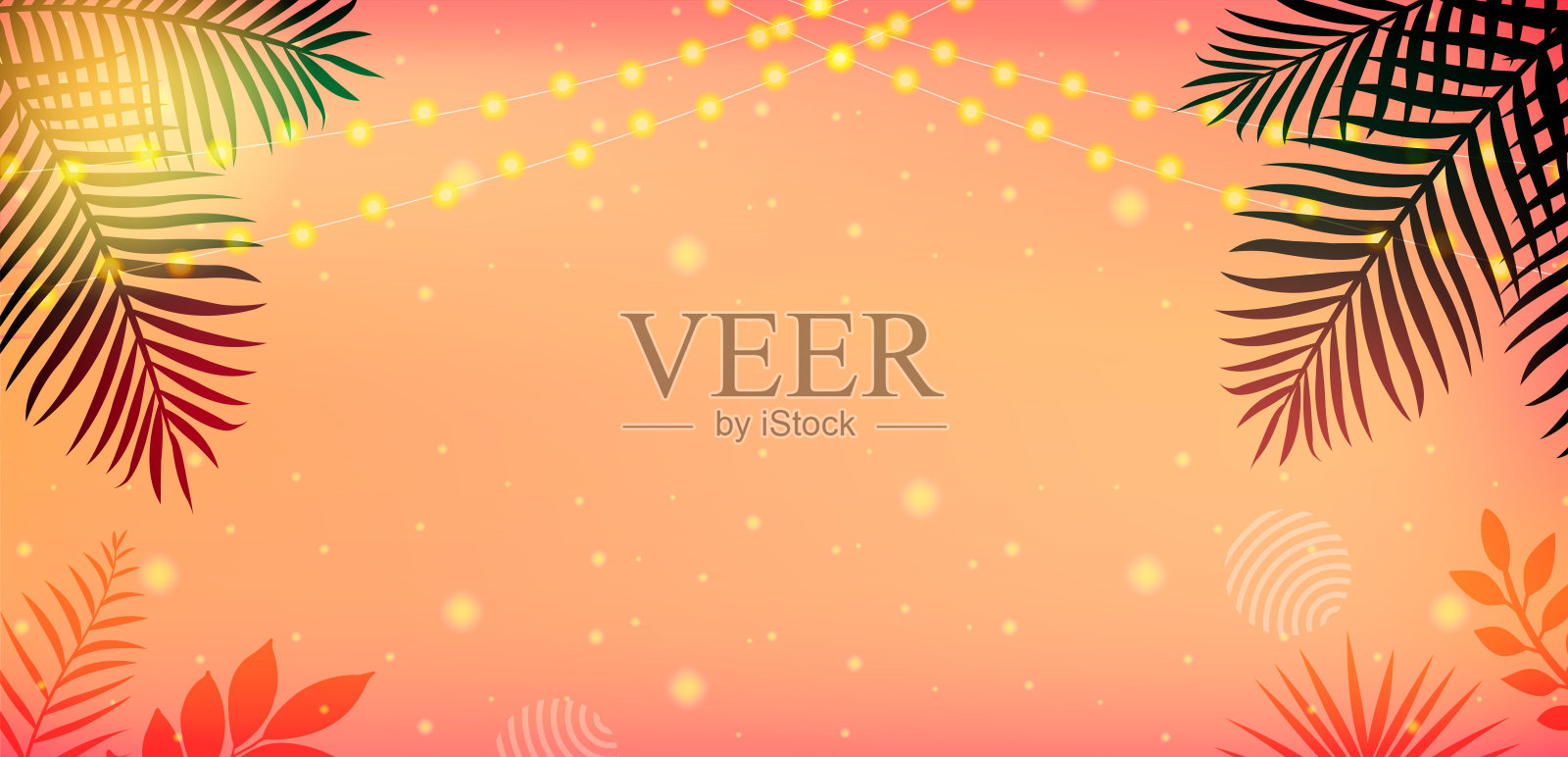 热带夏夜的背景插图插画图片素材