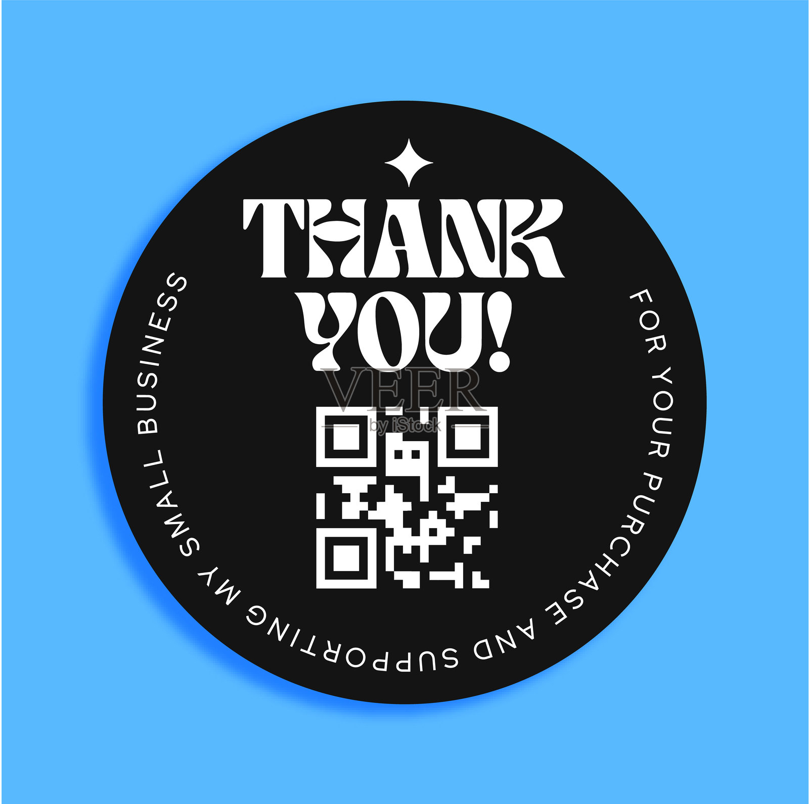 矢量感谢贴纸模板用于商业包装插画图片素材