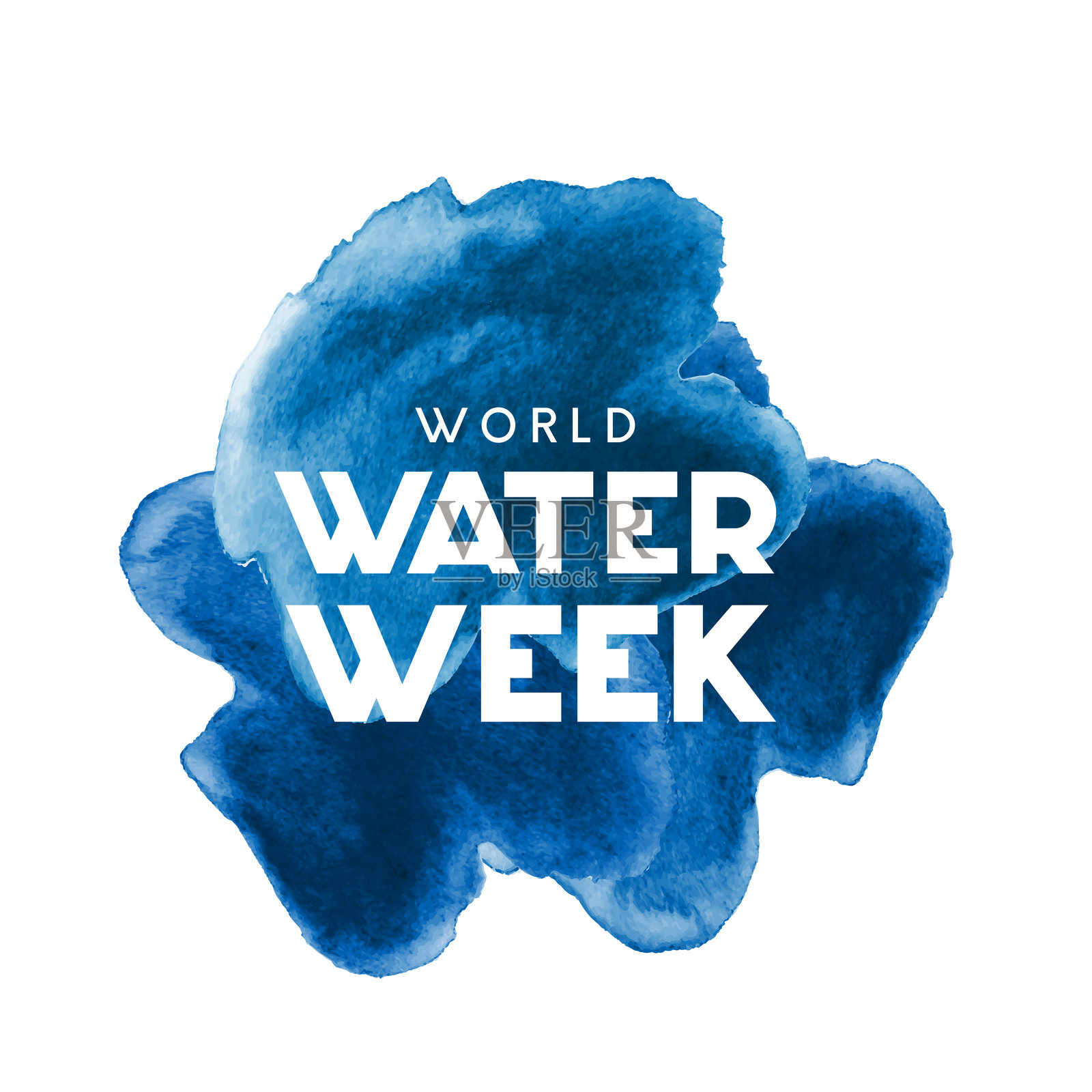 世界水周水彩海报。矢量图插画图片素材