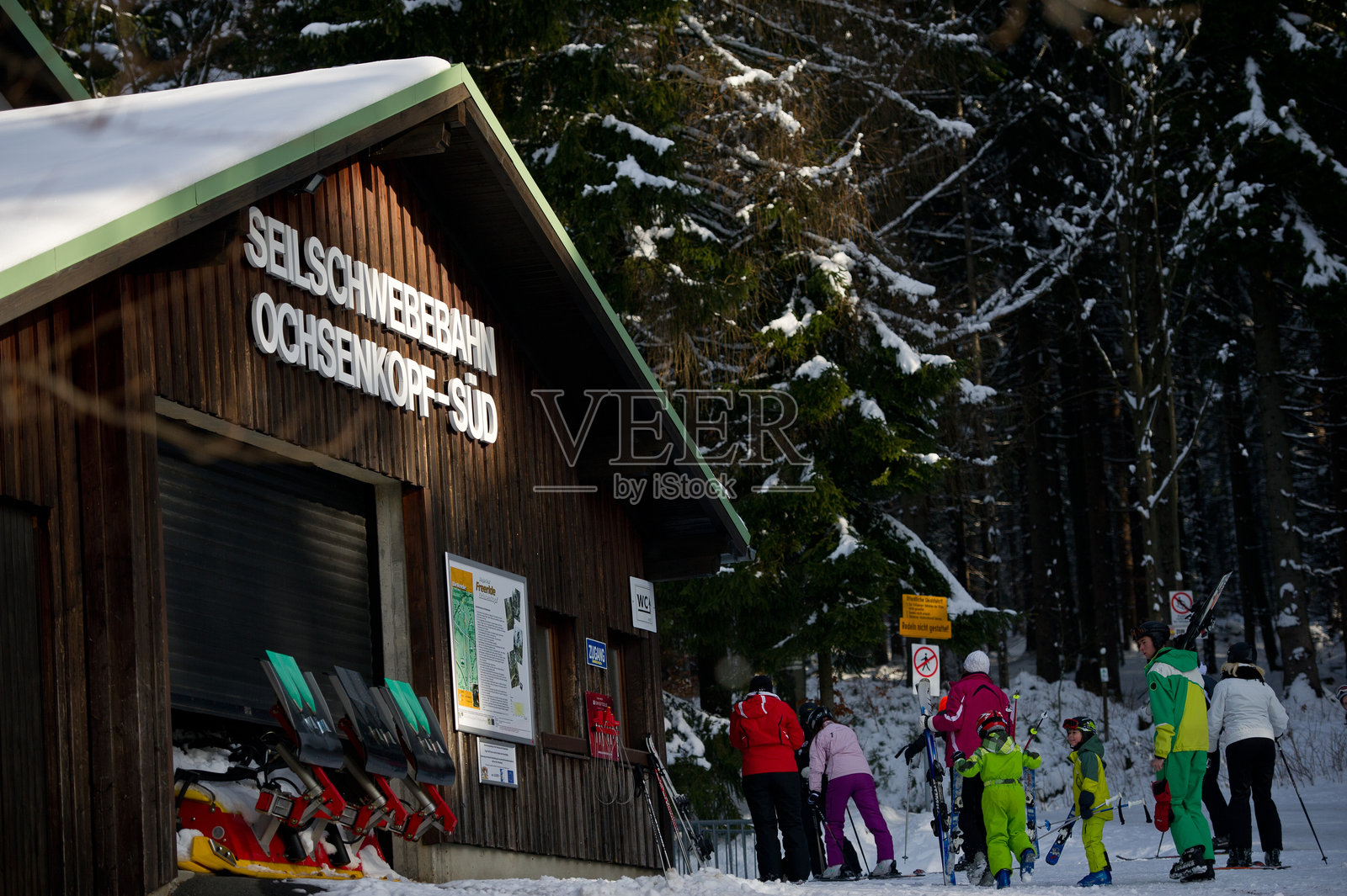 奥赫森科普夫南部滑雪缆车照片摄影图片