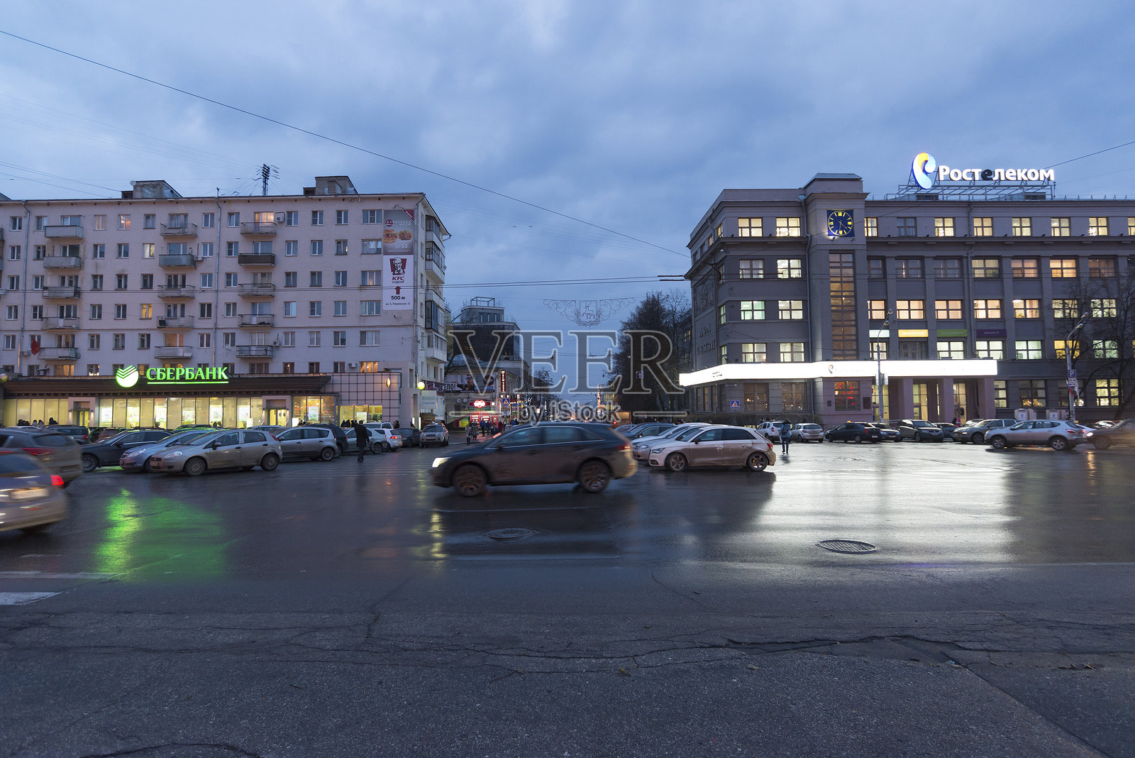 俄罗斯下诺夫哥罗德 - 2015年11月2日。中央街道照片摄影图片