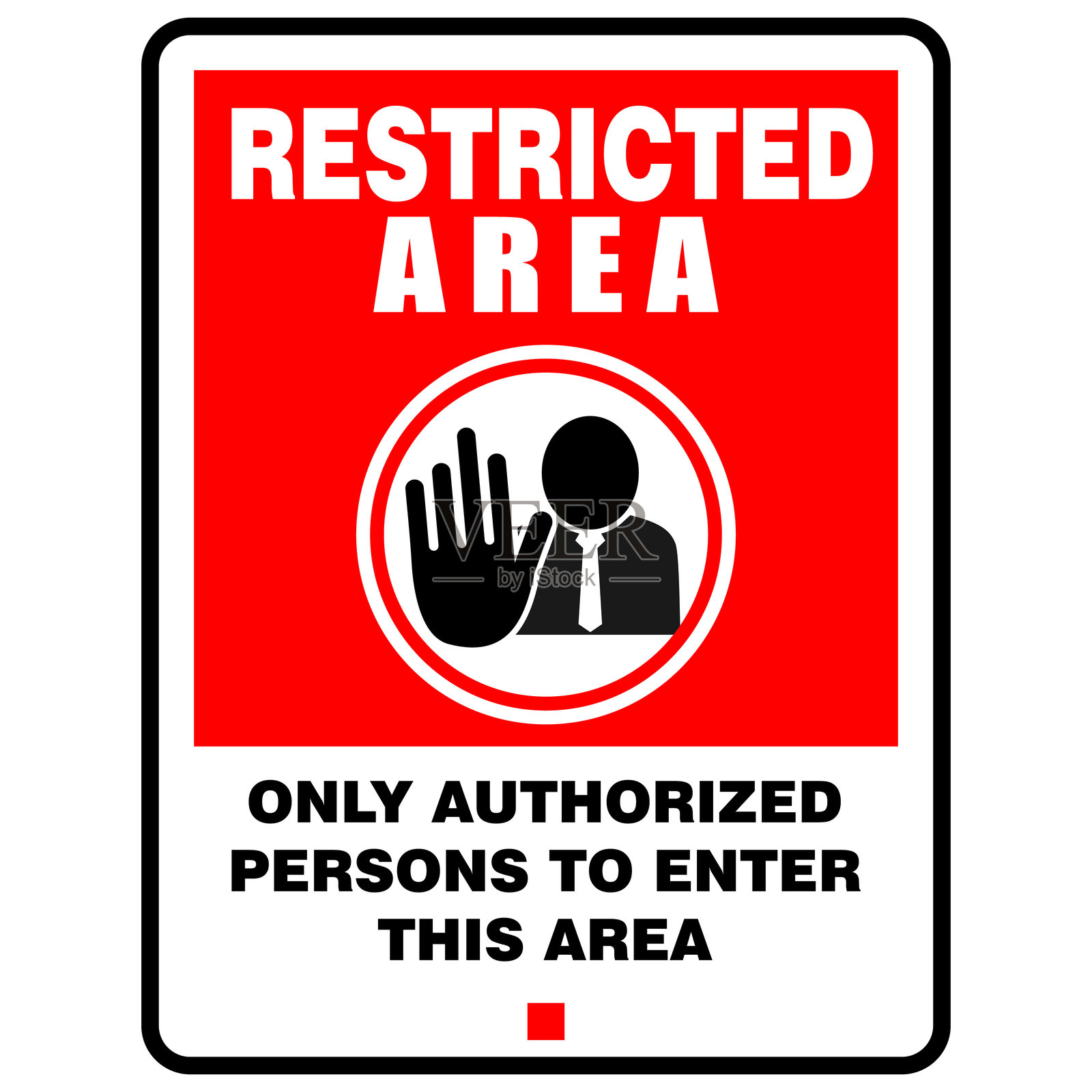 限制区域，只有授权人员可以进入，标志矢量图插画图片素材