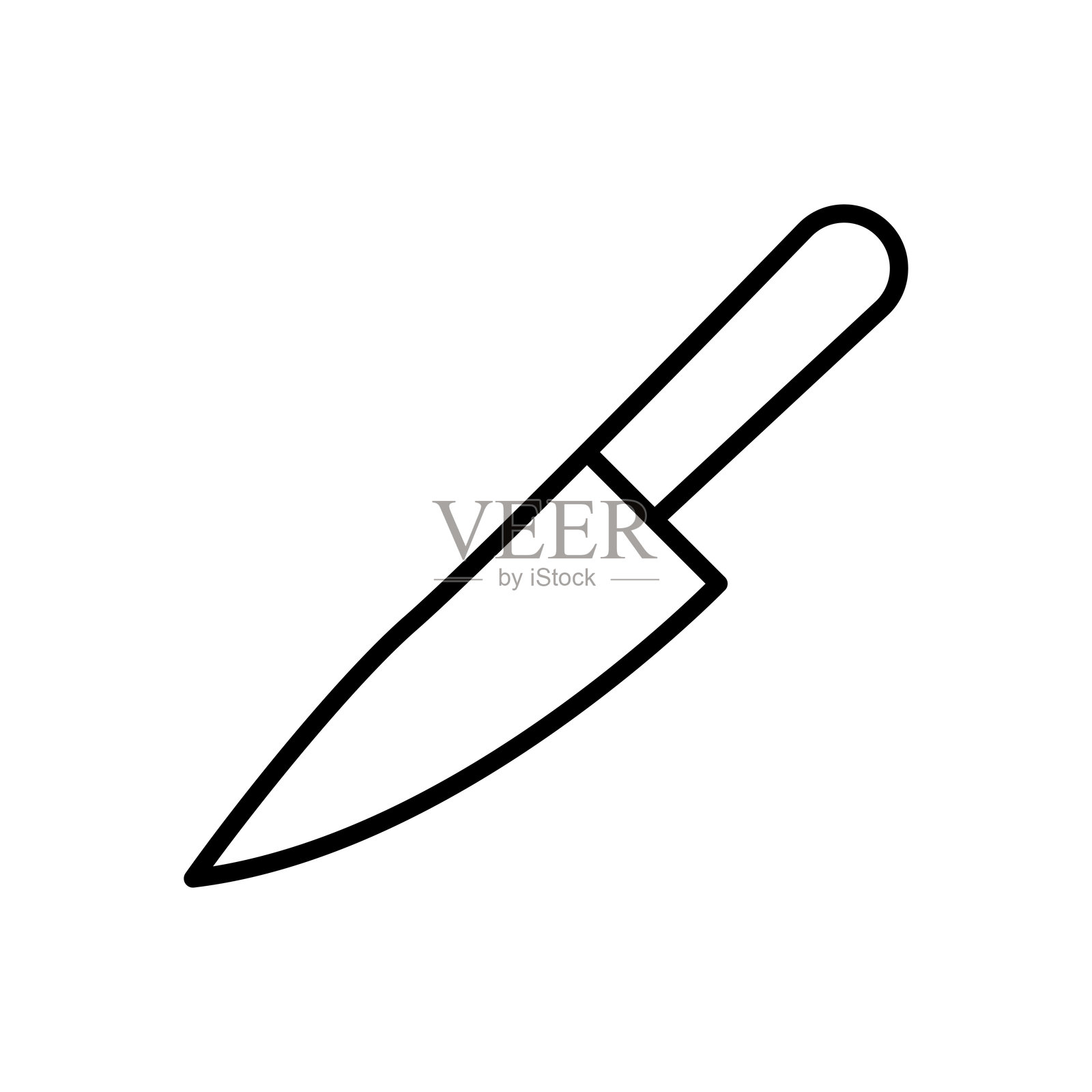 厨房刀具的简单轮廓，用于烹饪和烹饪插图插画图片素材