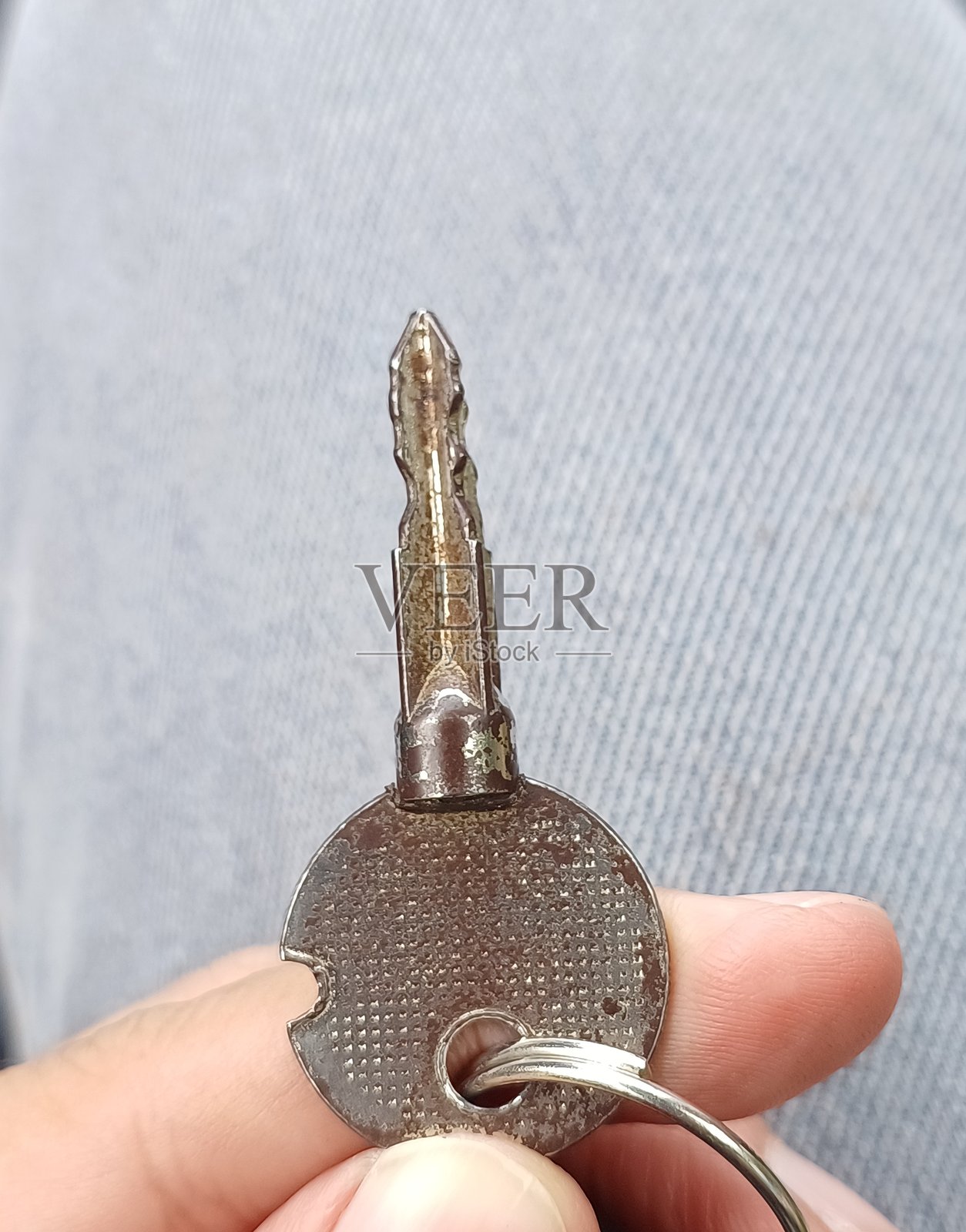 生锈的方向盘锁照片摄影图片