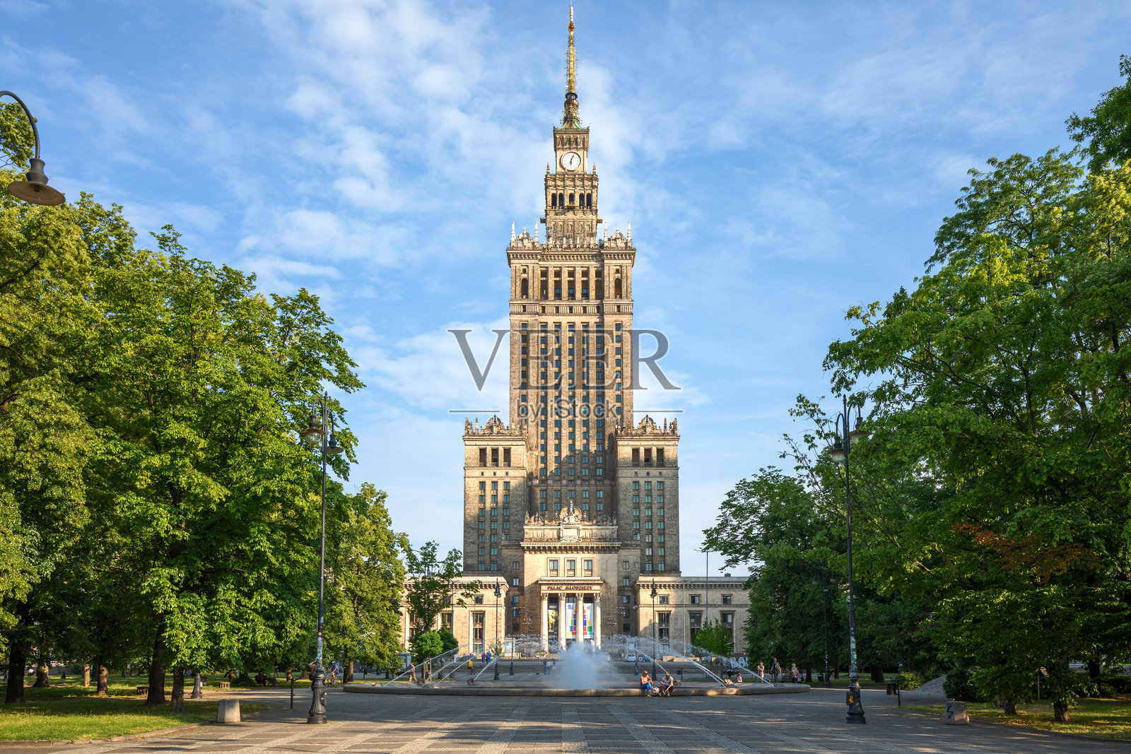 华沙市，文化科学宫，波兰照片摄影图片
