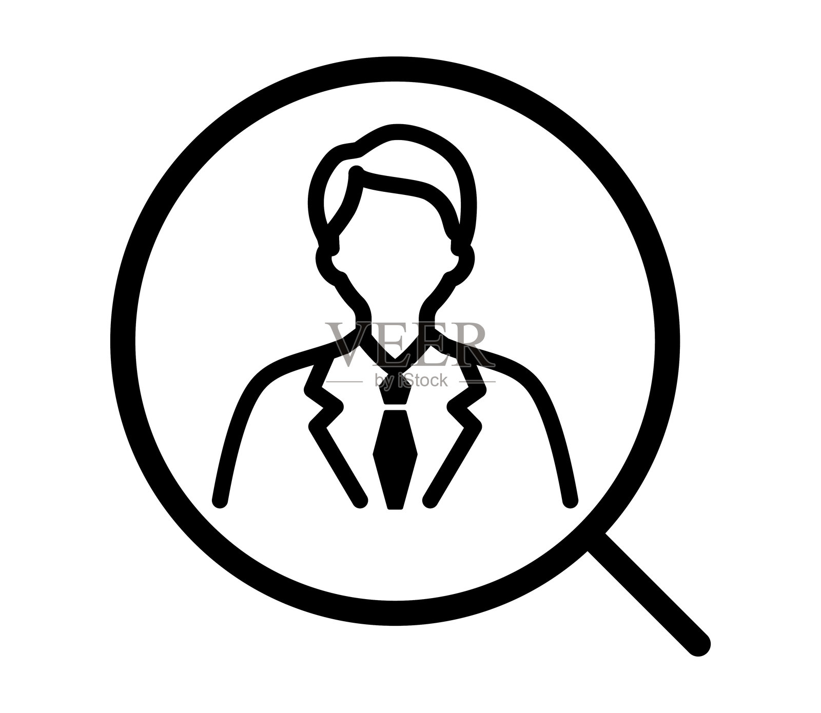 求职申请、求职、换工作、人力资源、放大镜图标插画图片素材