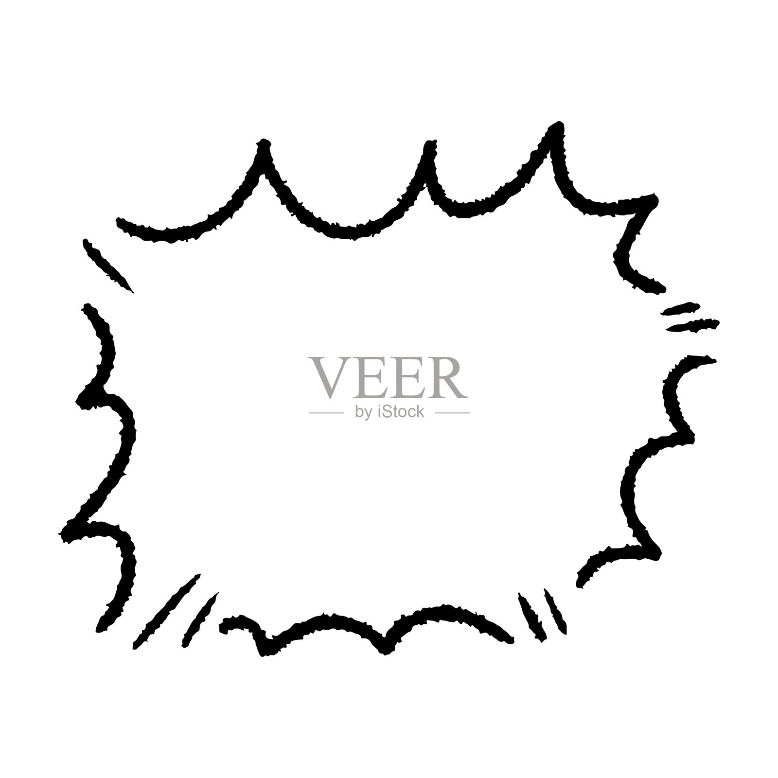 手绘的尖刺对话气泡插画图片素材