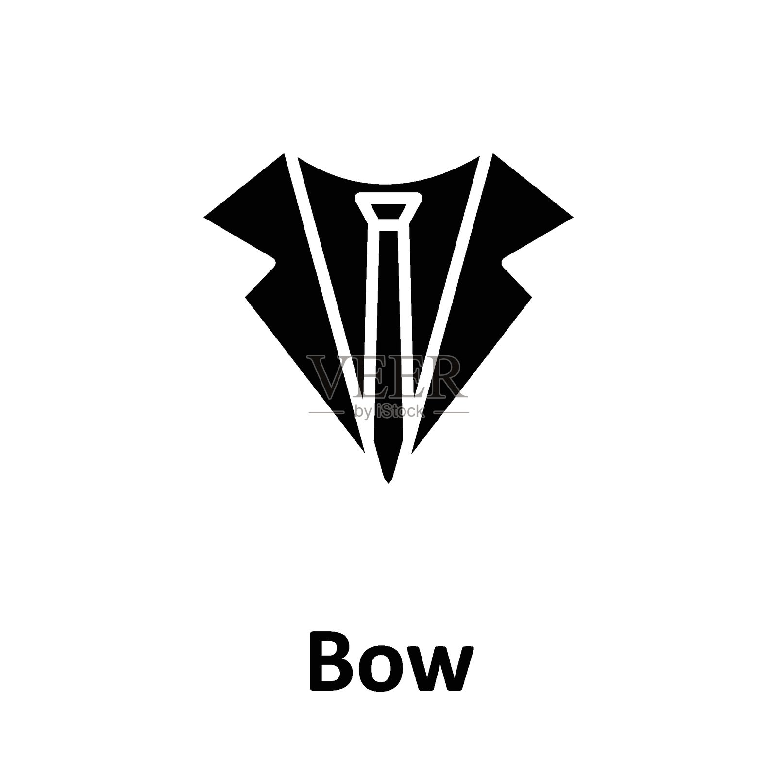 领结轮廓矢量图标，易于修改或编辑插画图片素材