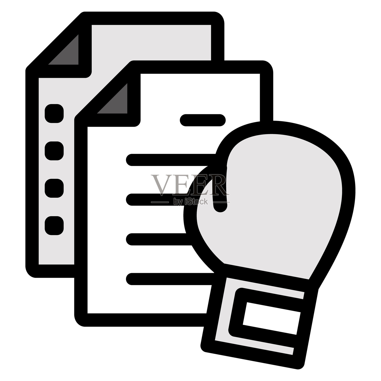 插图图标素材集：拳击文档文件插画图片素材