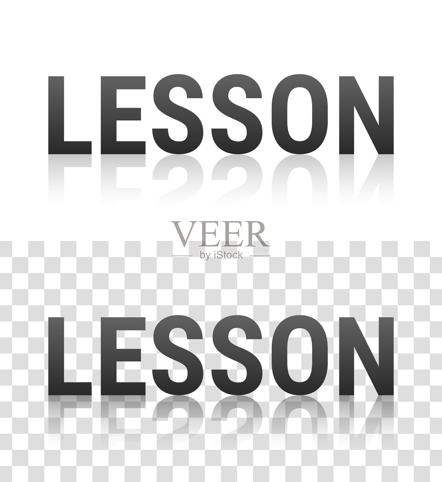 课程 - 带有反思的透明背景文本插画图片素材