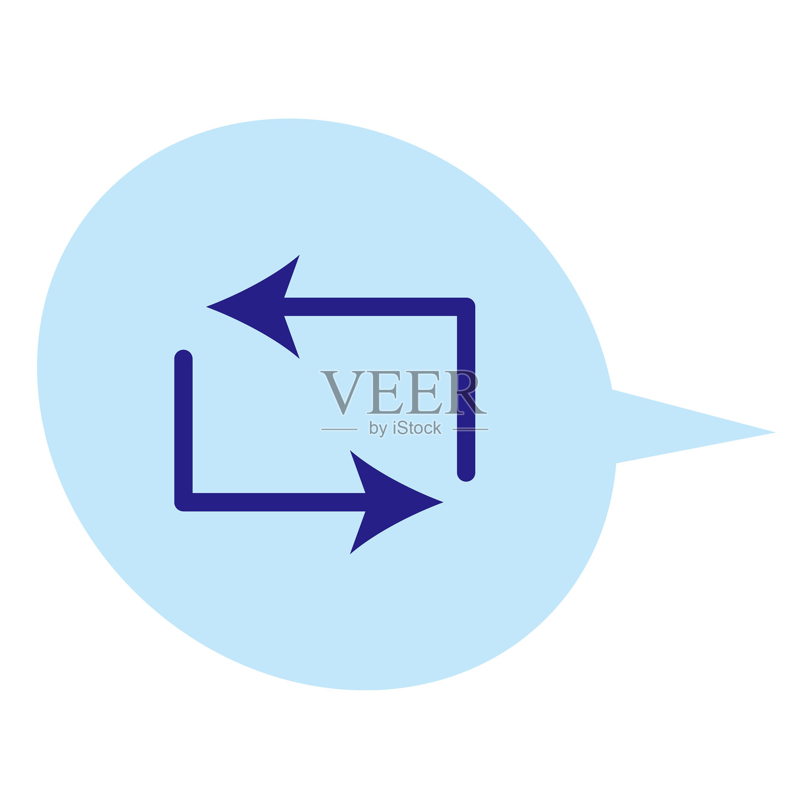 对话气泡内的循环箭头符号插画图片素材
