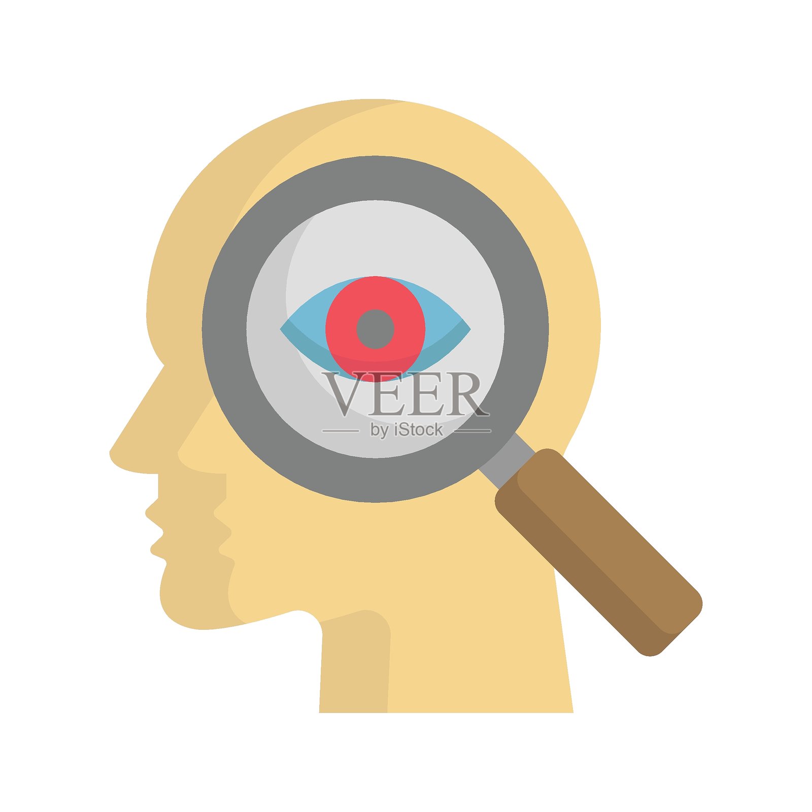 自我观察矢量图标，易于修改或编辑插画图片素材