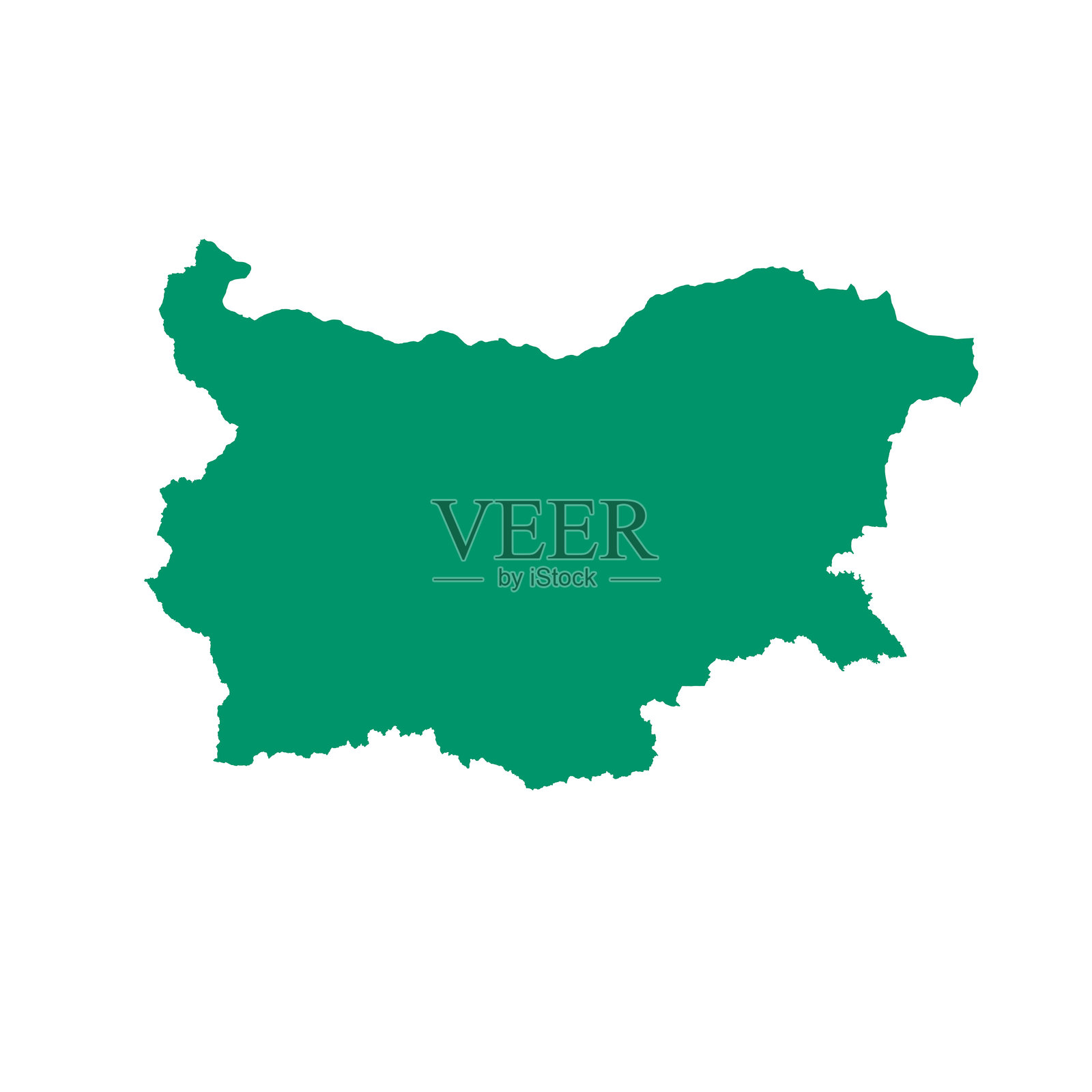 保加利亚地图，标志轮廓。世界地图地球仪。矢量插图，背景为白色。欧洲大陆插画图片素材