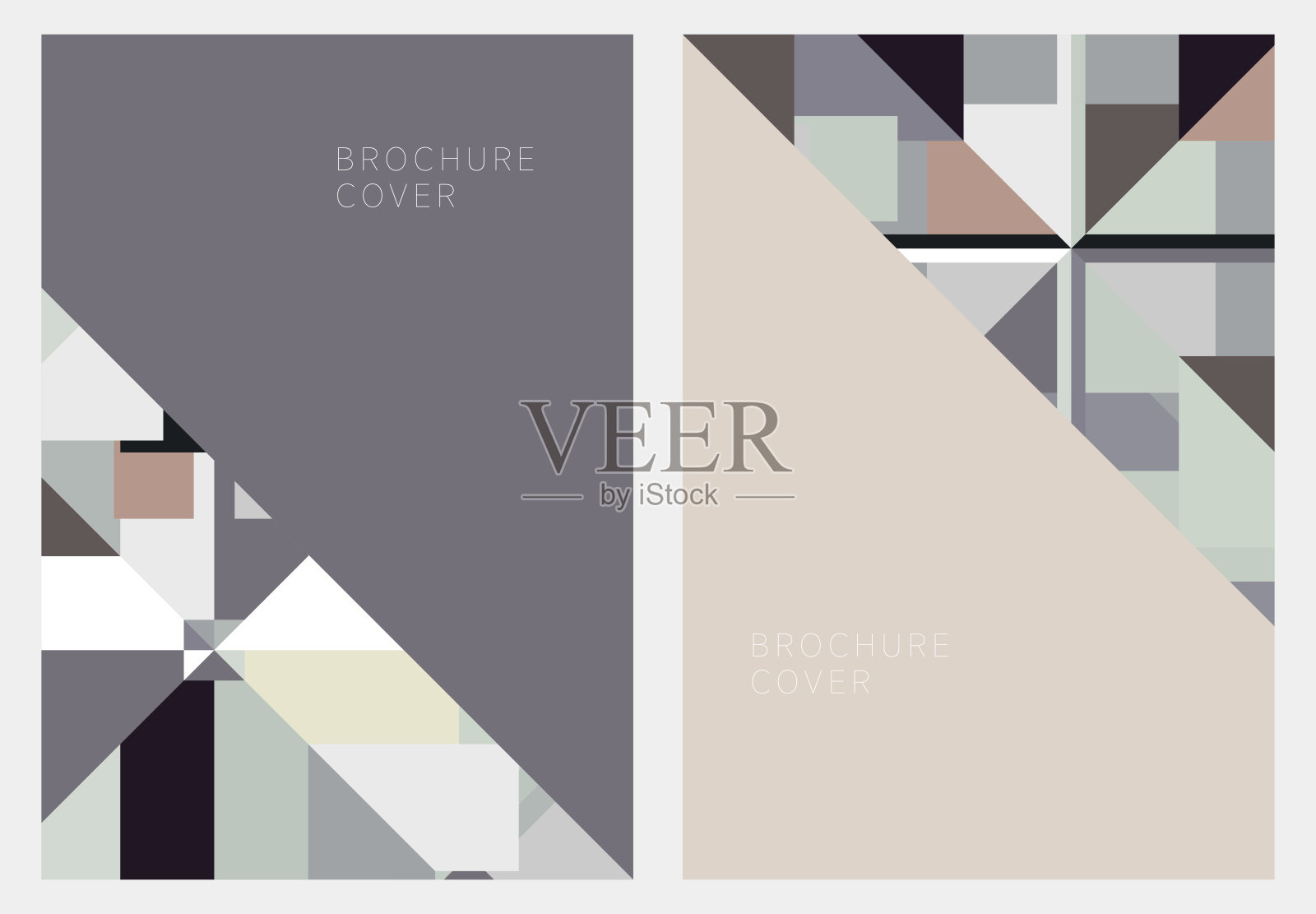 色彩时尚三角几何设计封面模板合集插画图片素材