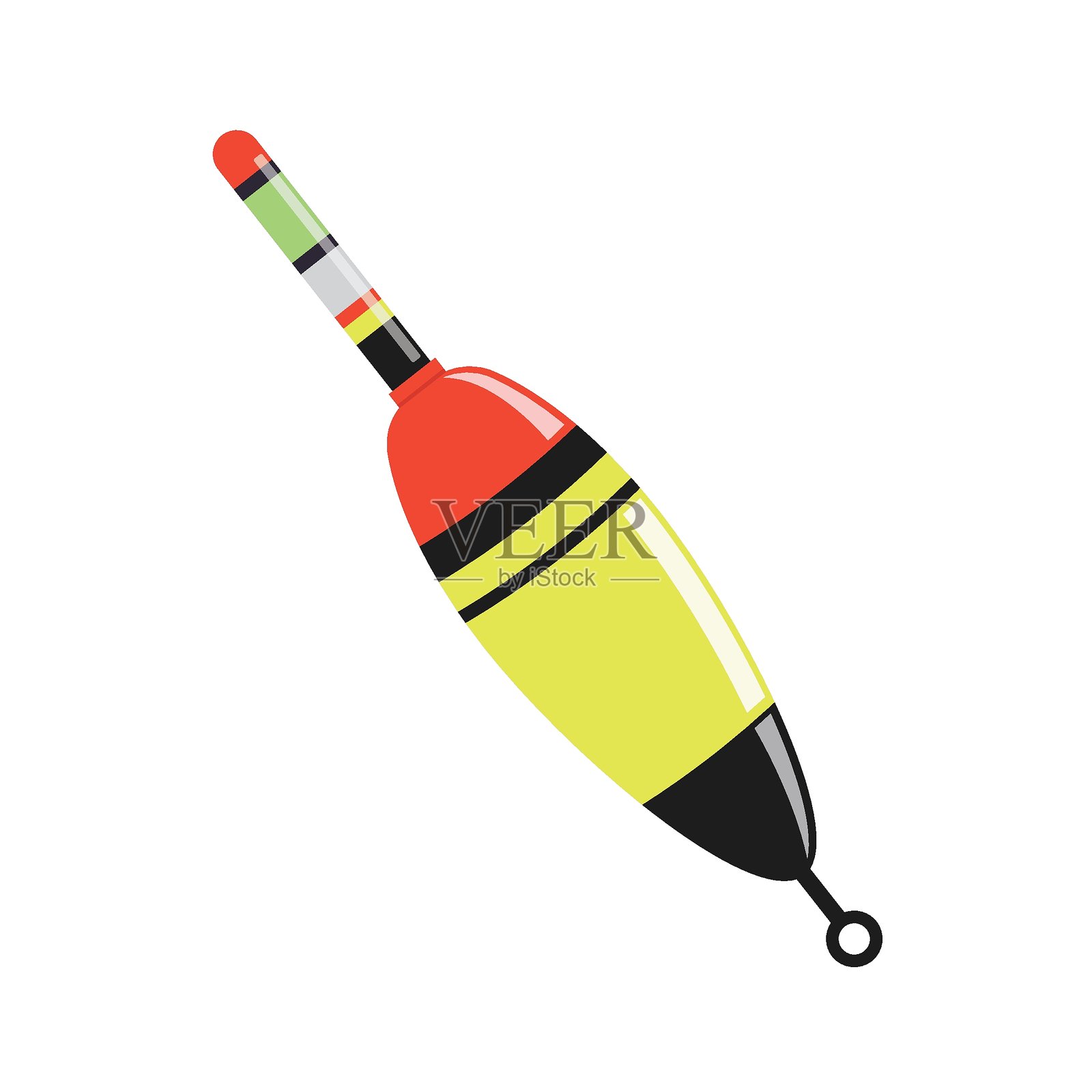 钓鱼浮漂卡通矢量插图元素设计模板网页插画图片素材