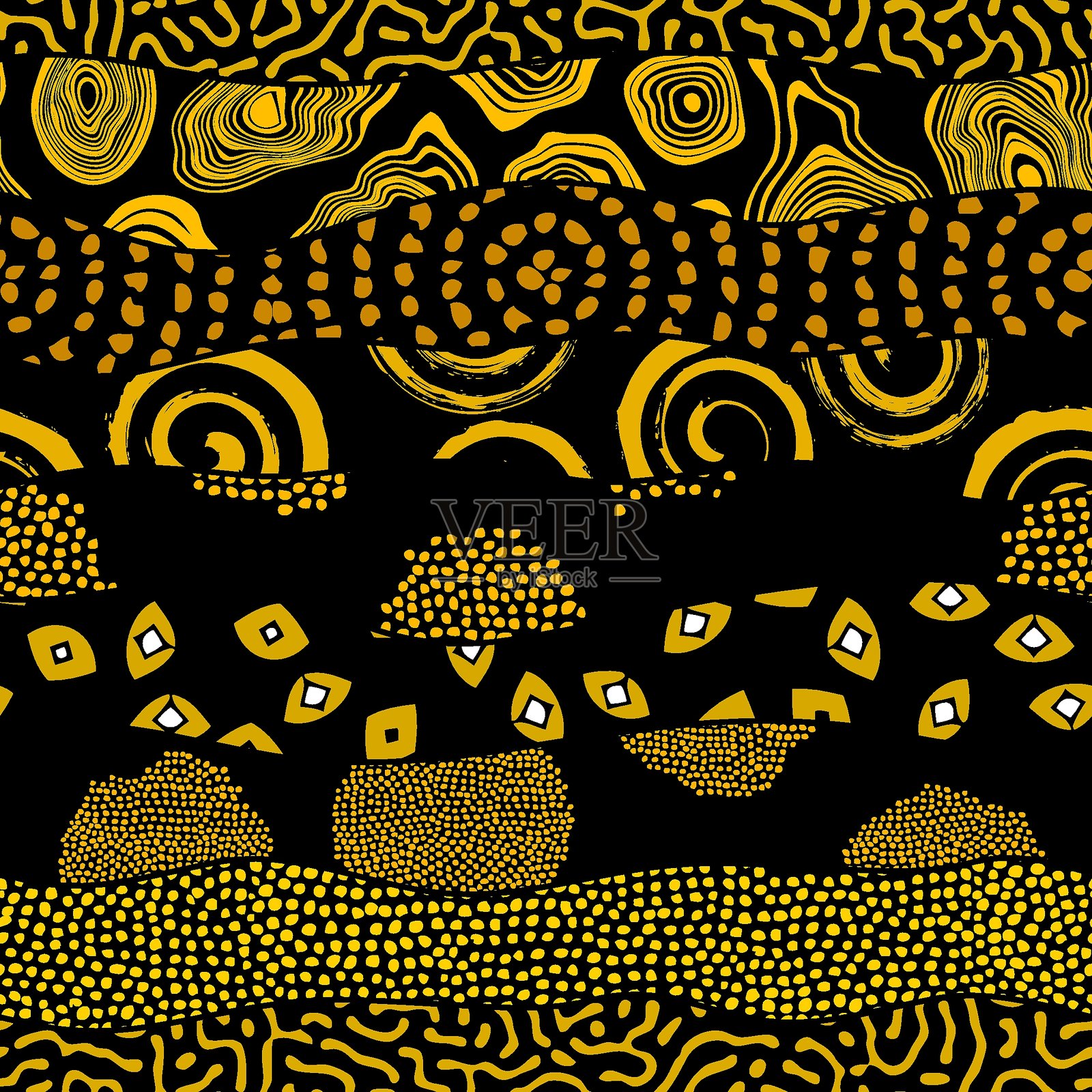 部落民族文化图案的背景。基于非洲民族风格装饰的拼布风格无缝矢量图案。插画图片素材