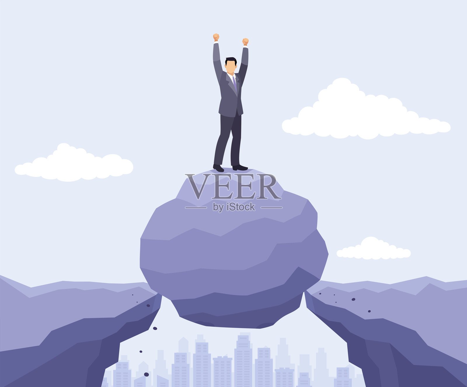 架起通往成功的桥梁。插画图片素材