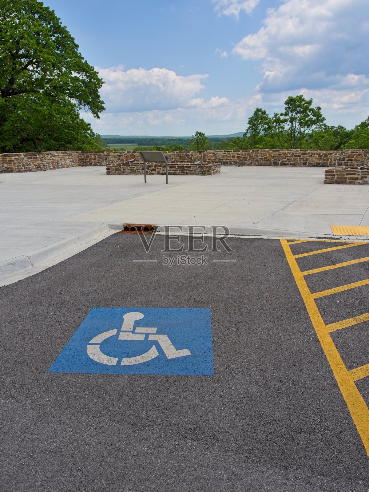 美国国家公园的残疾人停车位标志照片摄影图片