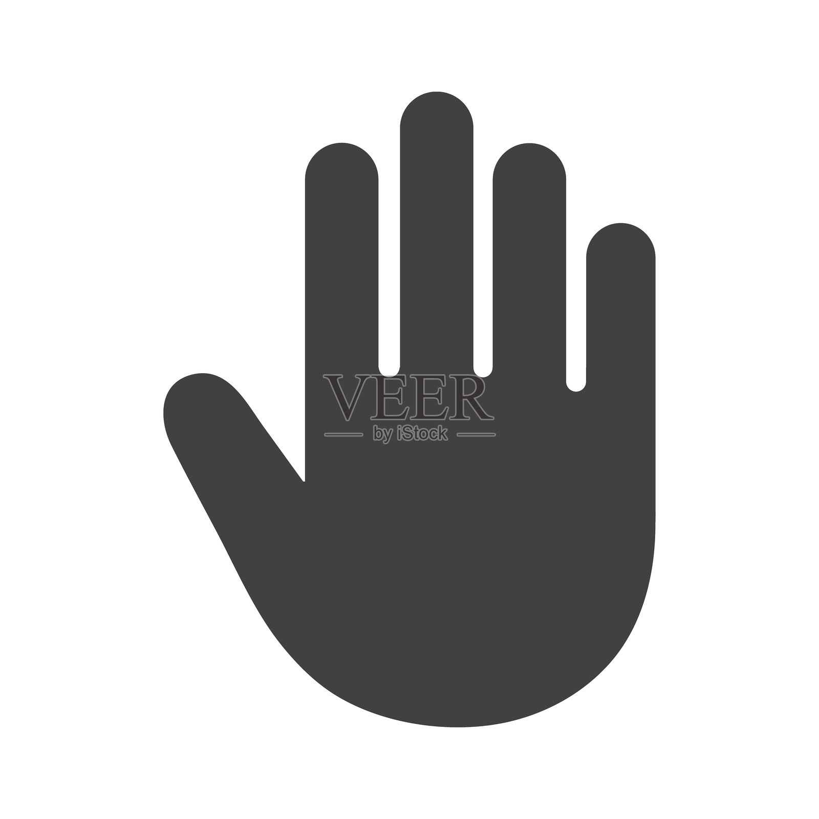 手掌平面图标。警告标志。矢量简单插图插画图片素材