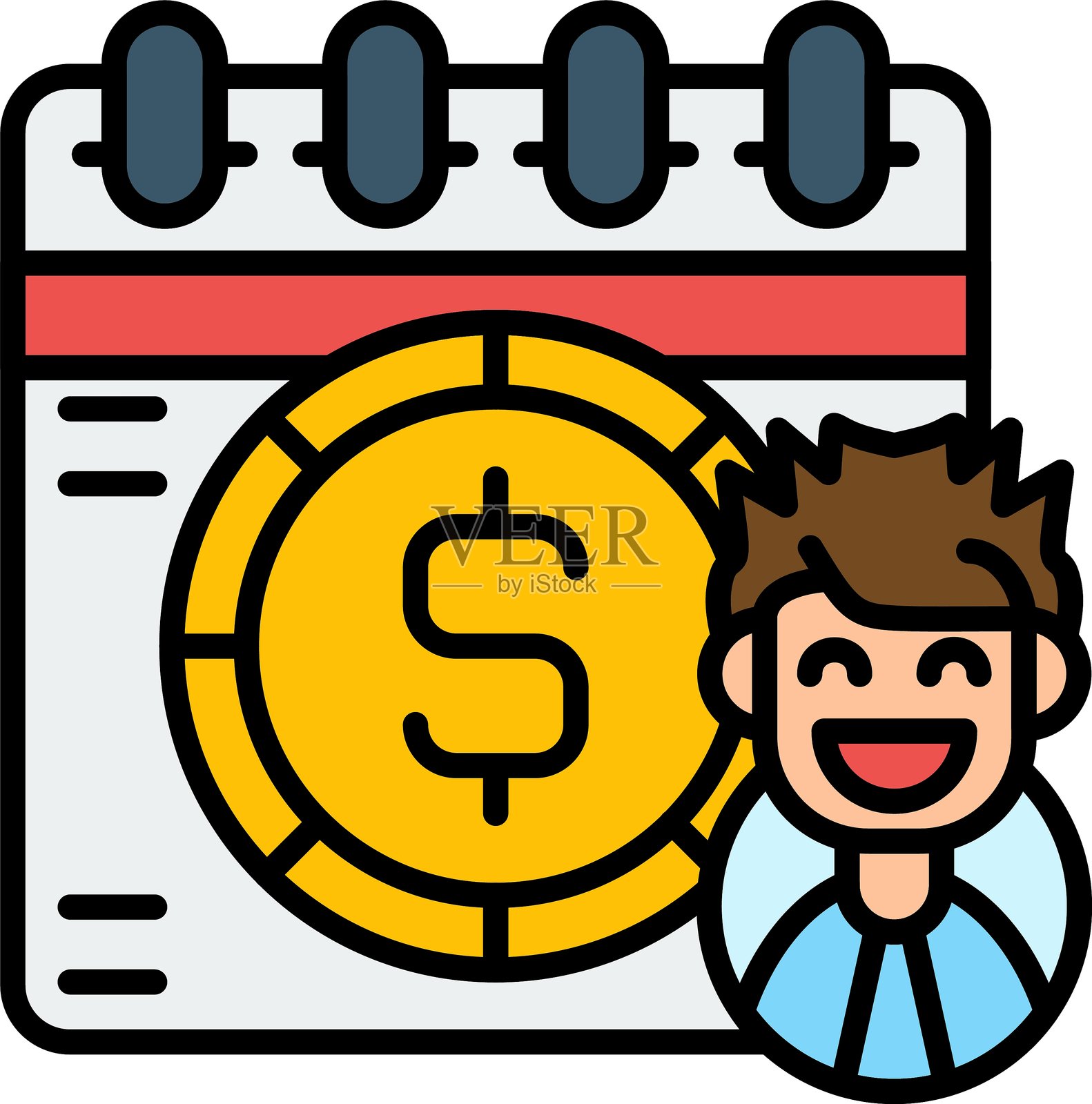 薪水图标矢量元素插画图片素材