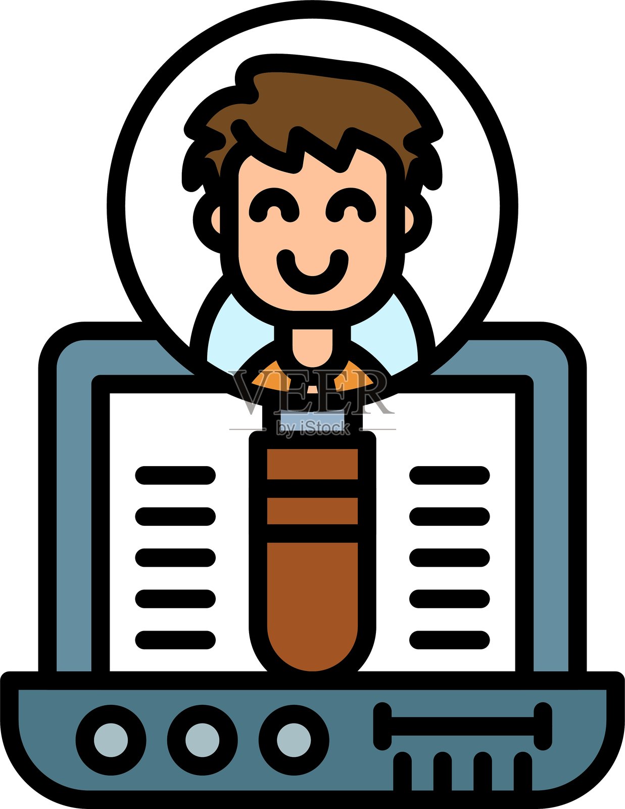 在线面试图标矢量元素插画图片素材