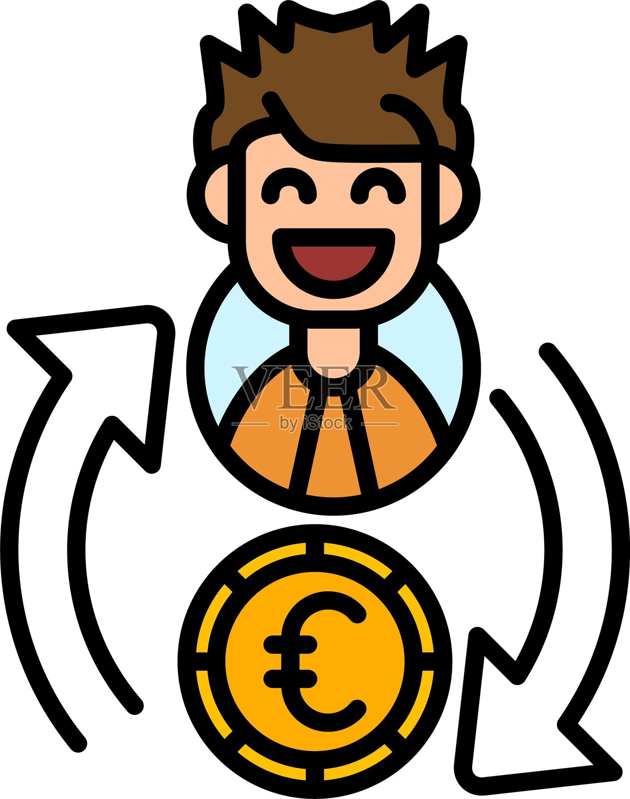 投资回报图标矢量元素插画图片素材