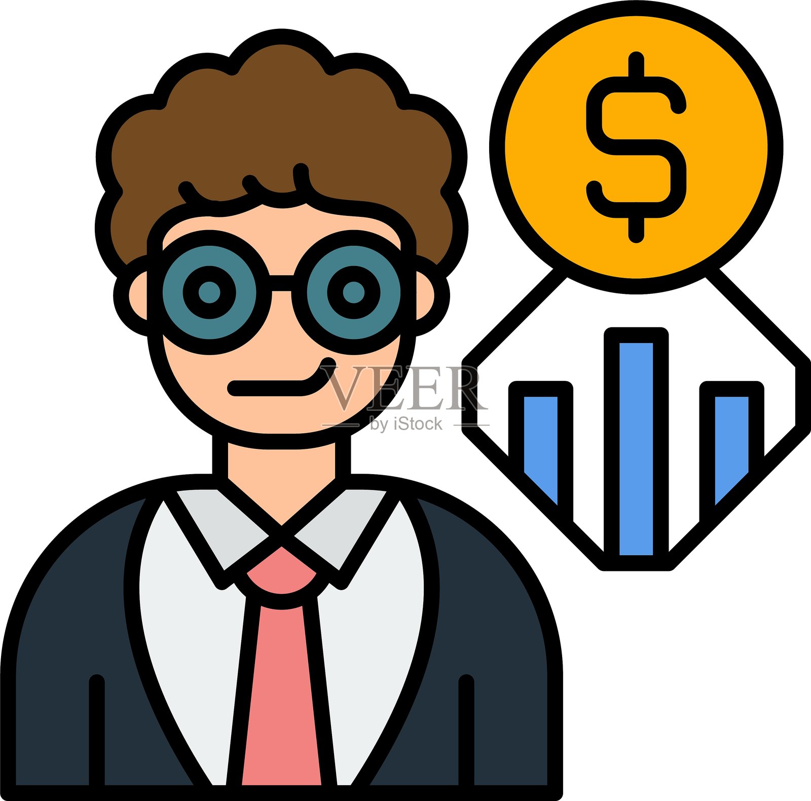 商业影响图标矢量元素插画图片素材