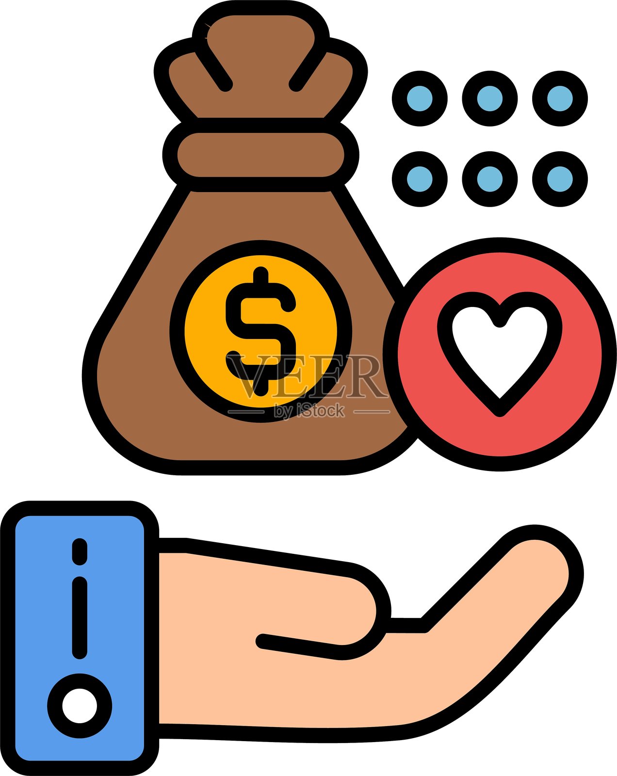 捐赠图标矢量元素插画图片素材