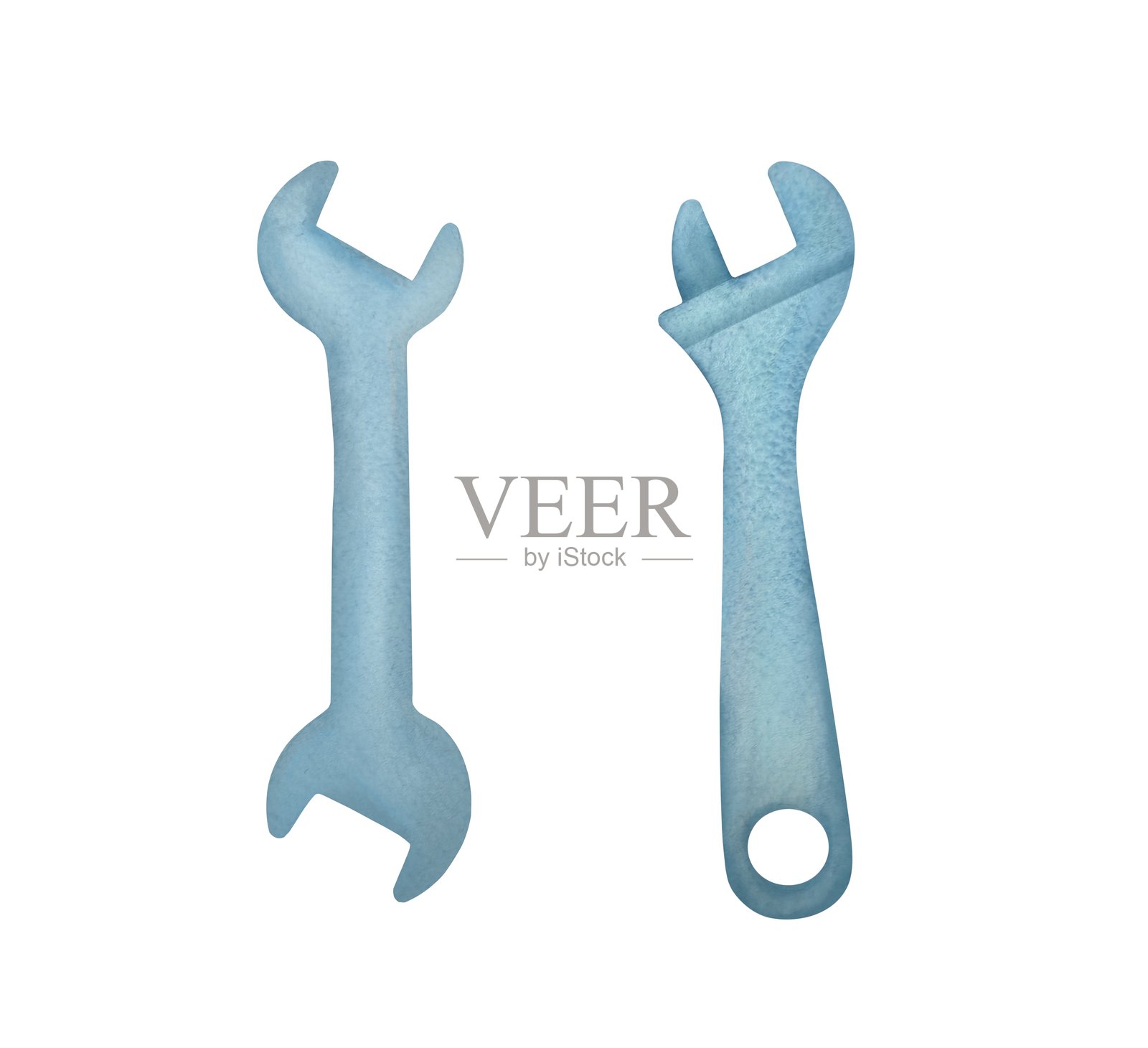 可调金属扳手，背景透明插画图片素材