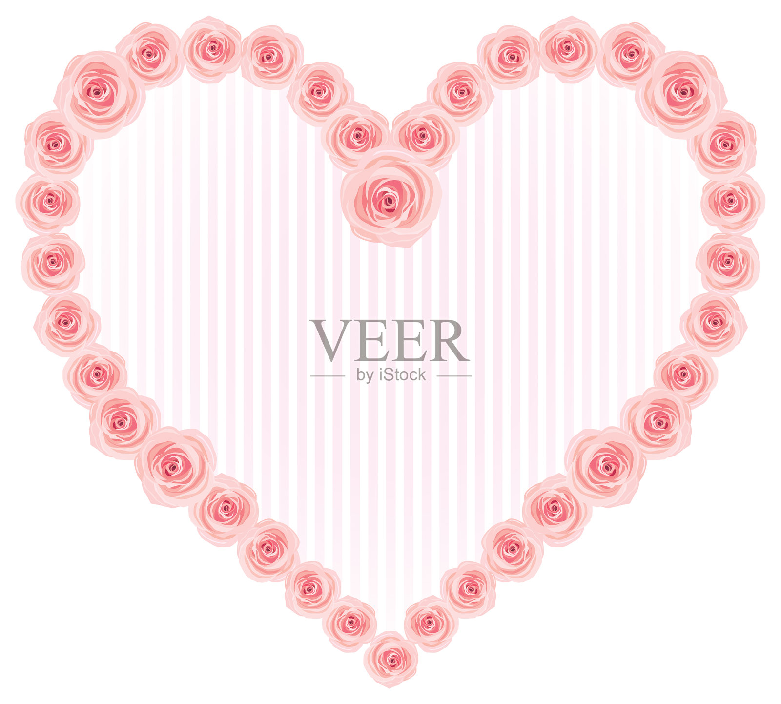 玫瑰心插画图片素材