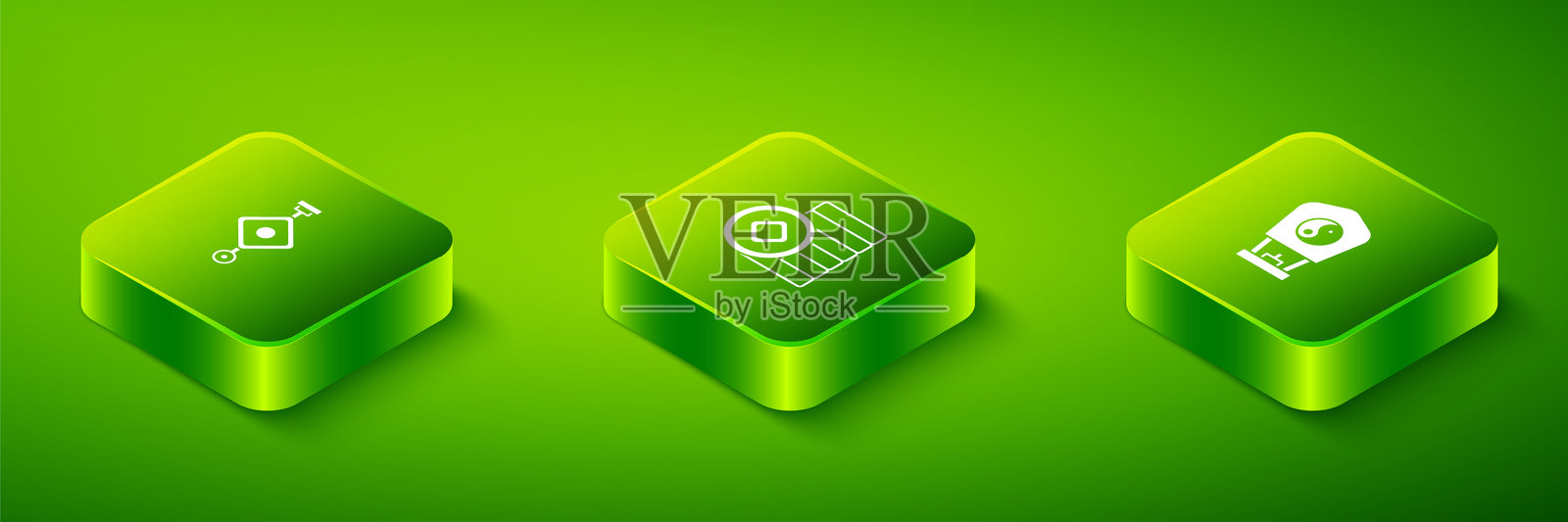 等距的人民币货币、纸灯笼和图标。矢量图。插画图片素材