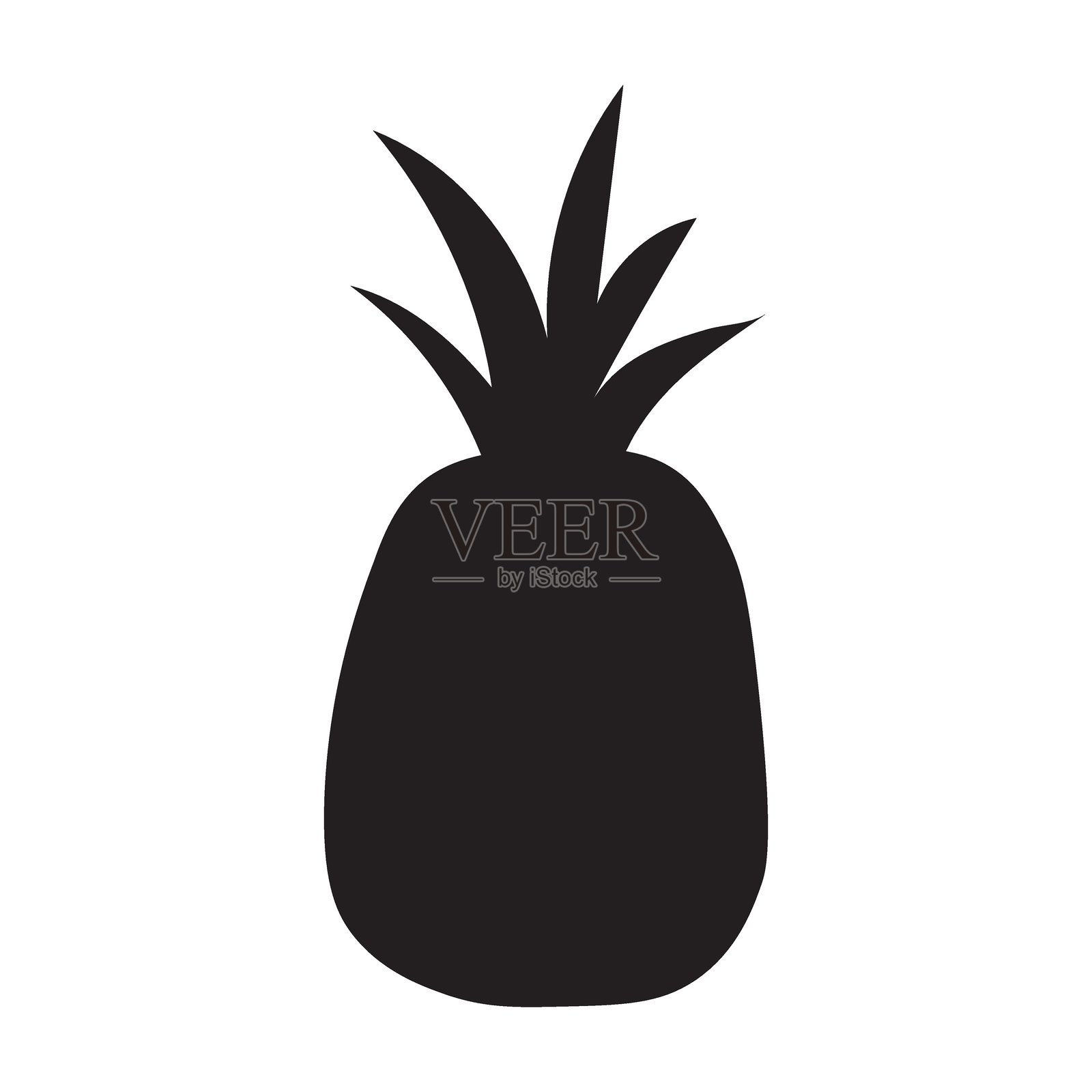 黑色菠萝1插画图片素材