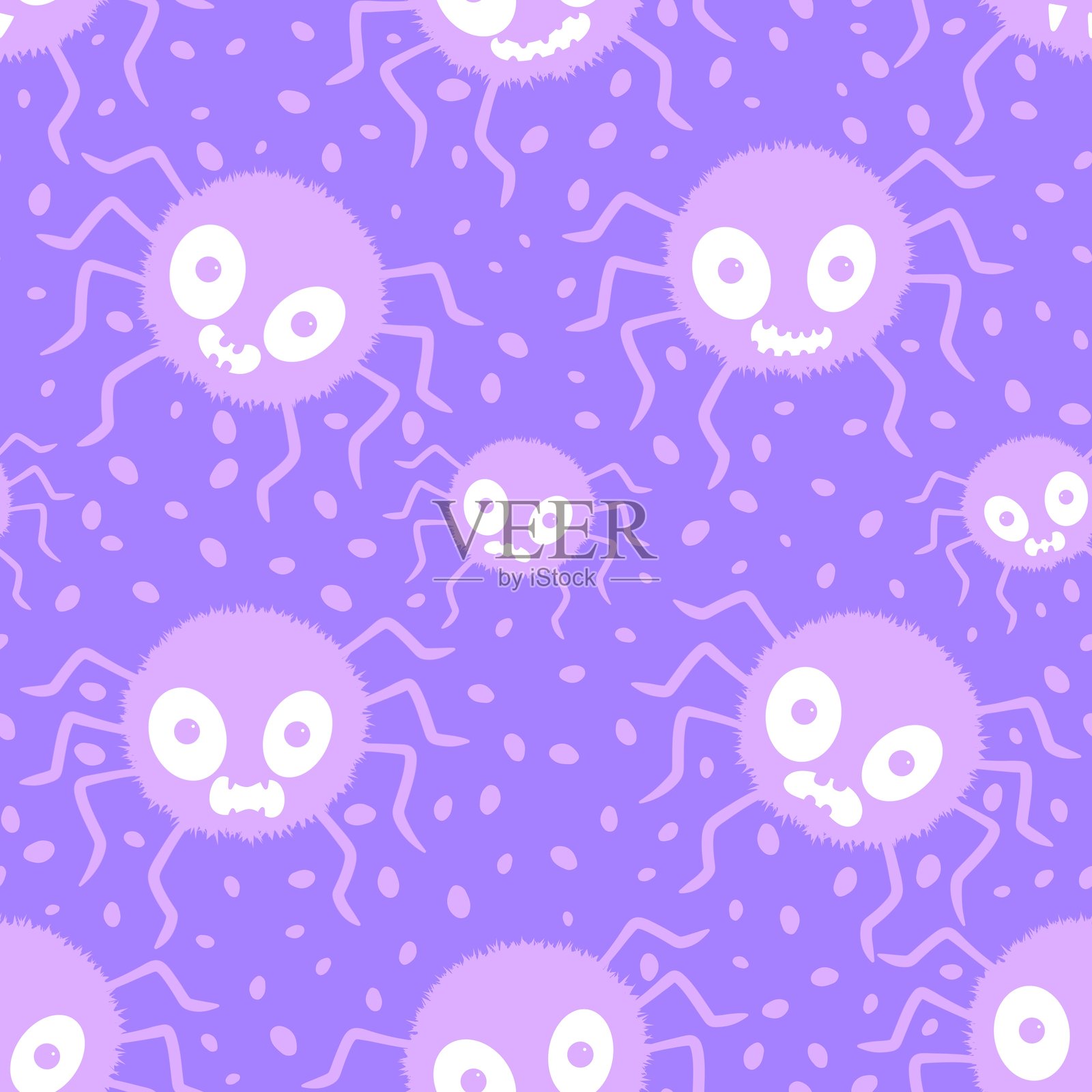 万圣节无缝蜘蛛图案，适用于面料、纺织品和包装插画图片素材