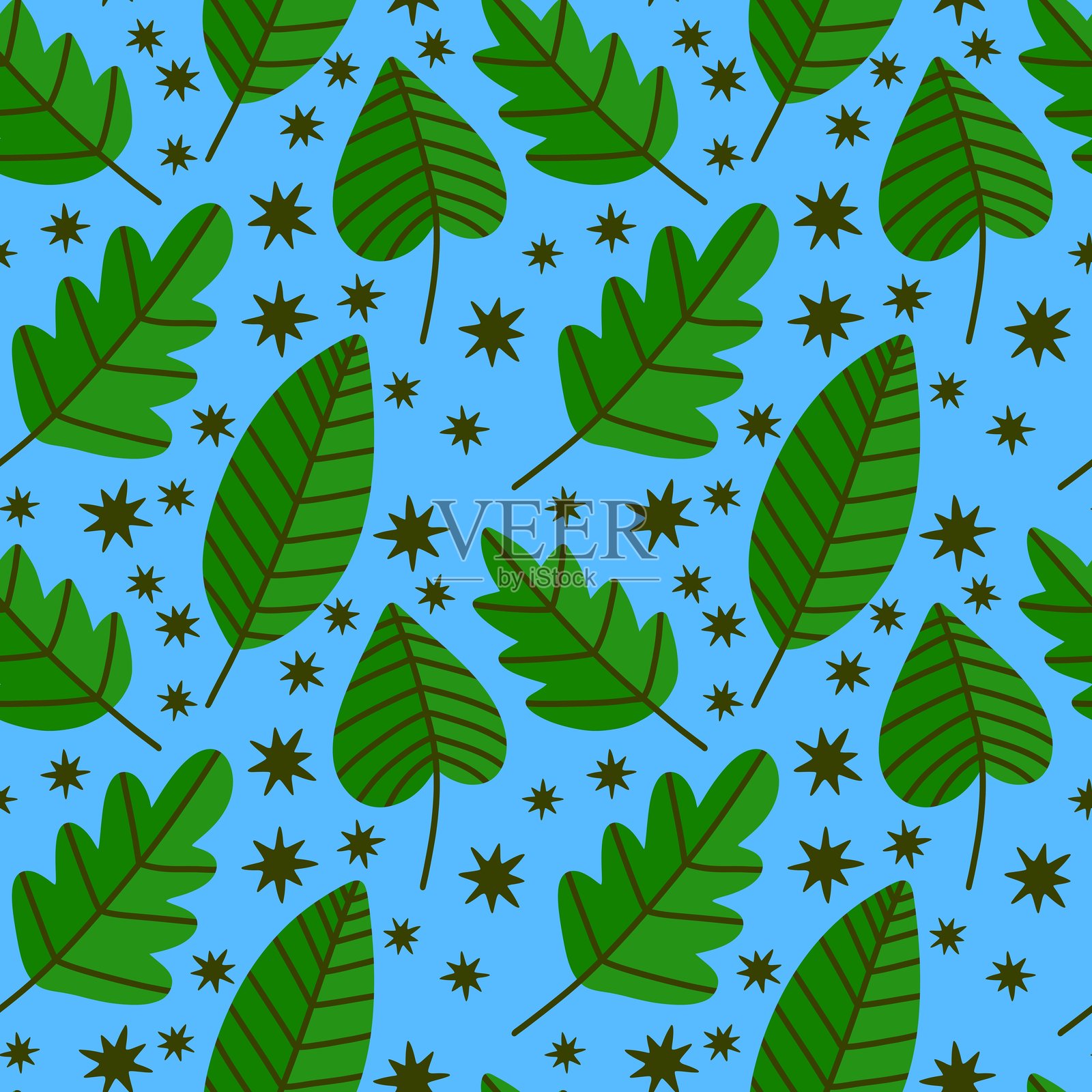 无缝橡木秋季印花，带有叶子图案，适用于面料和纺织品插画图片素材