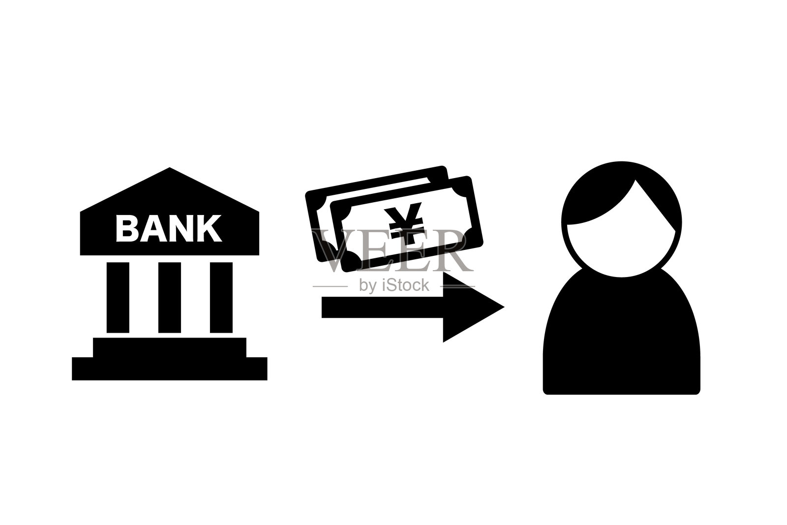 从银行接收款项。插画图片素材