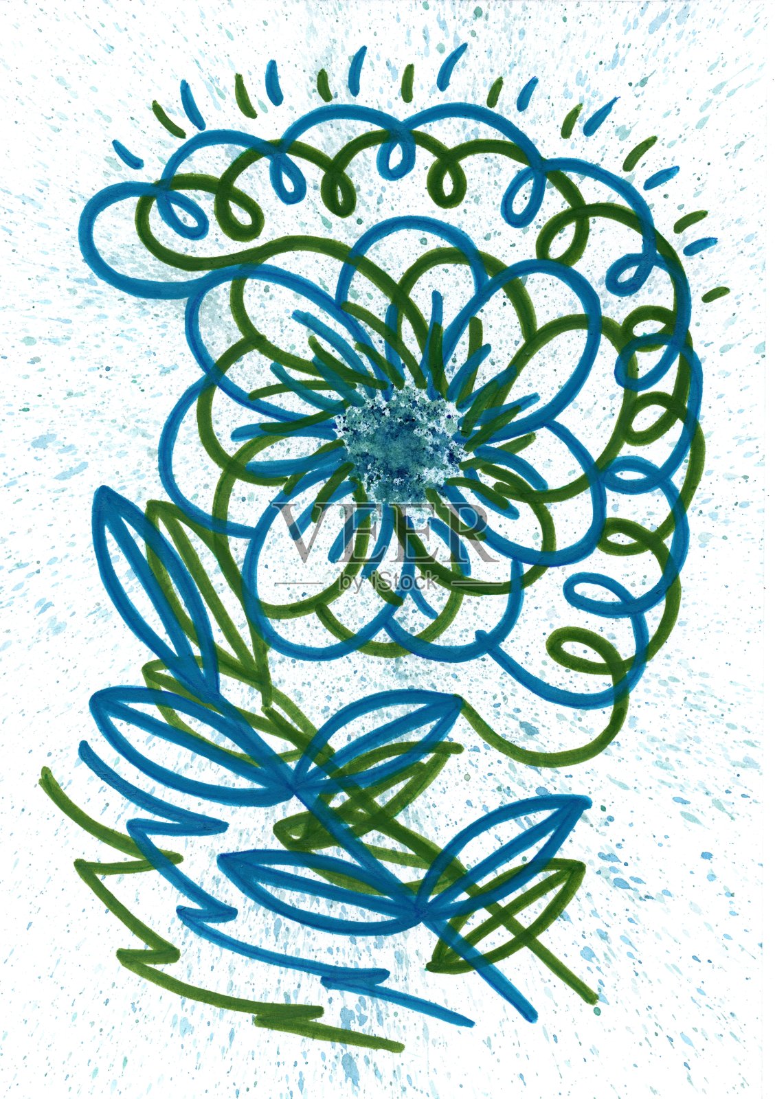 风花。插画图片素材