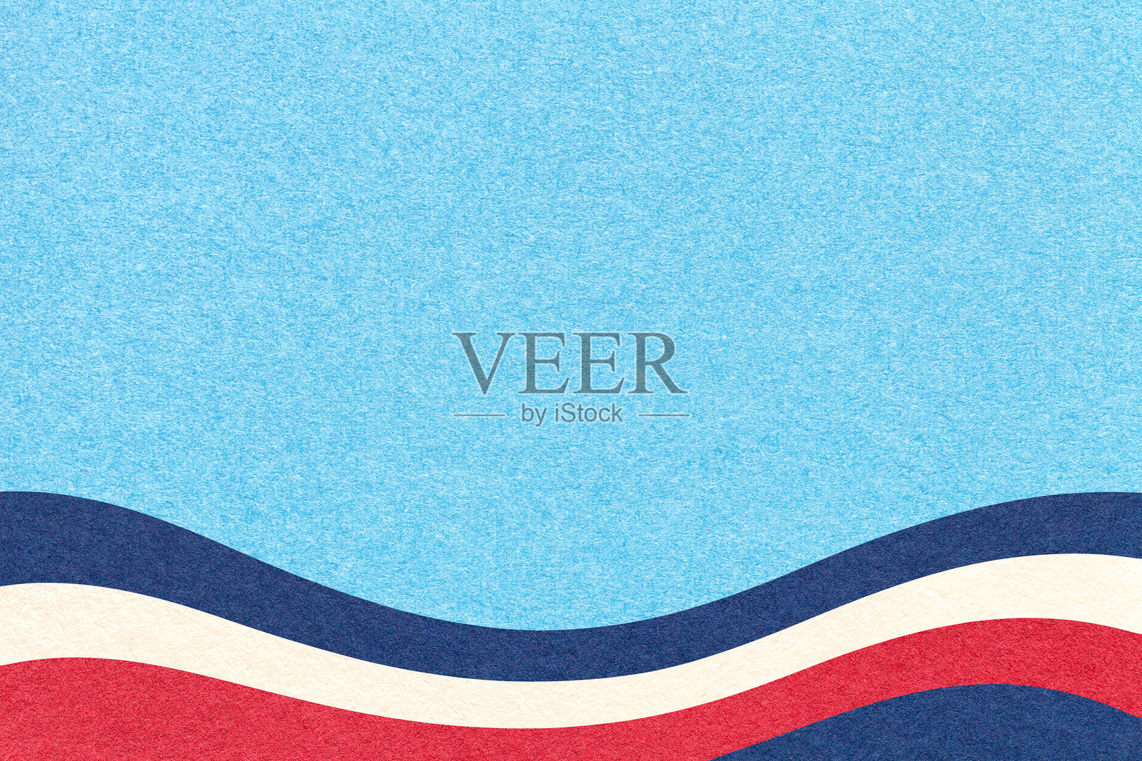 带有红色、蓝色和白色波浪线的纹理天空纸背景，适合横幅和演示的空白区域照片摄影图片