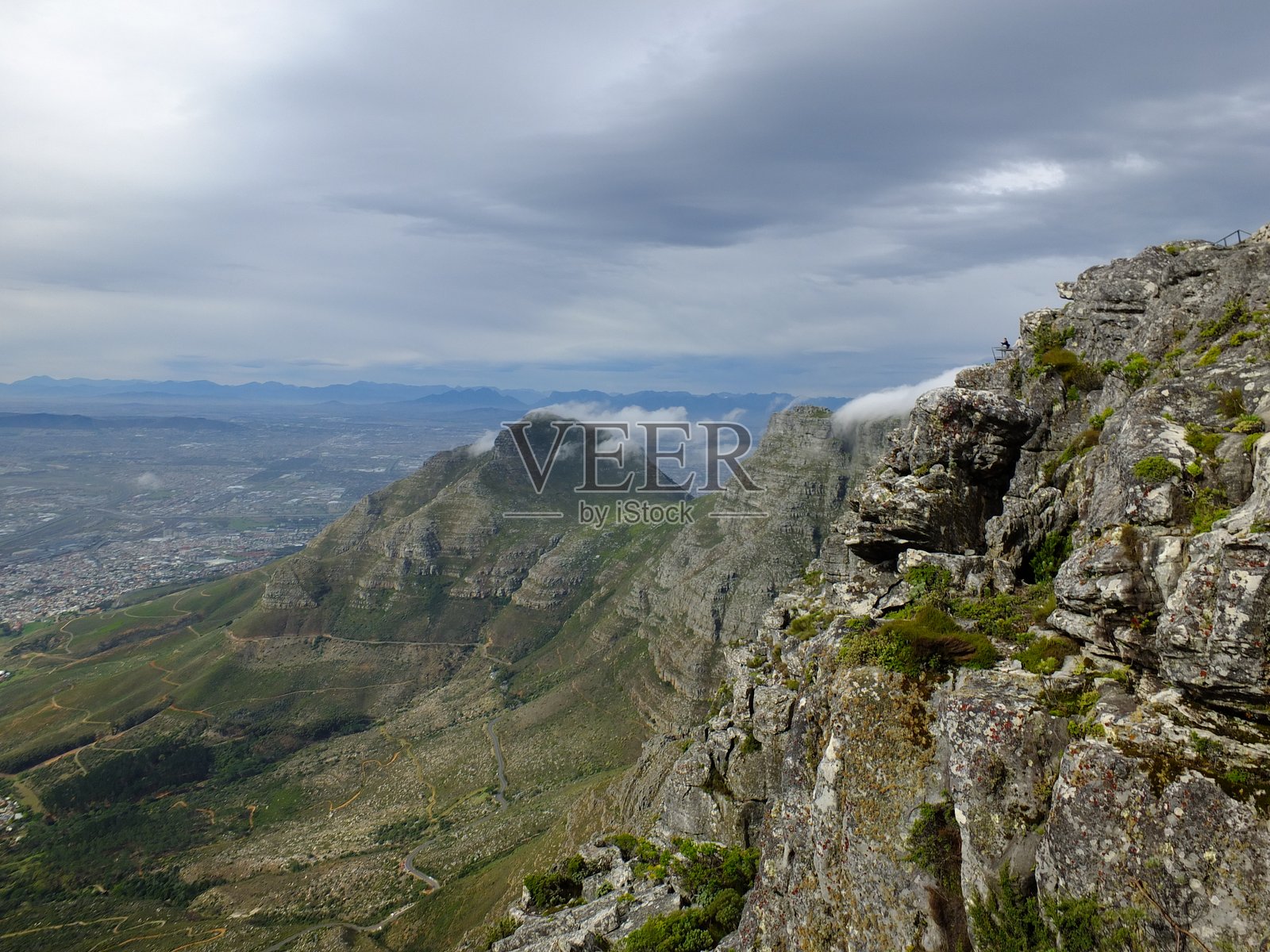 南非开普敦桌山的顶视图照片摄影图片